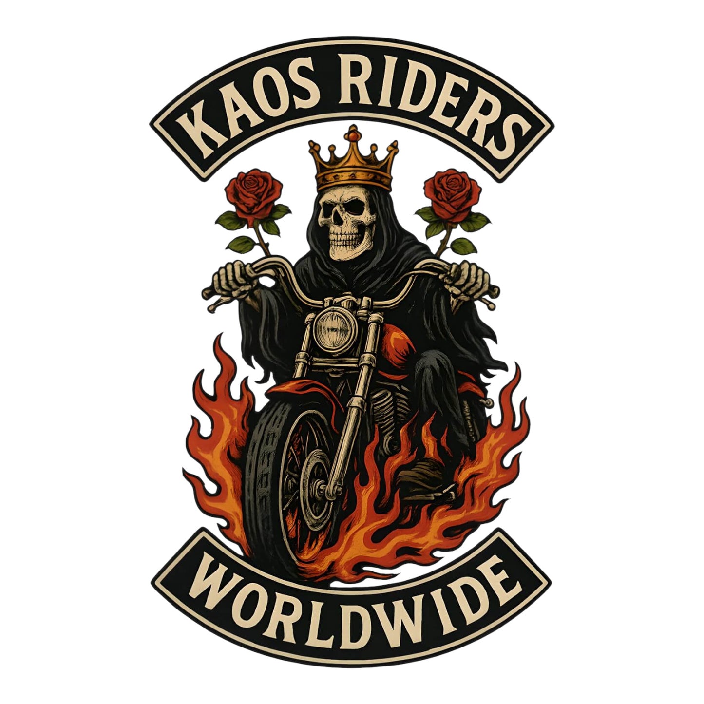 KAOS Riders Crowned Reaper Motorcycle T-Shirt | KAOS CLOTHING D112