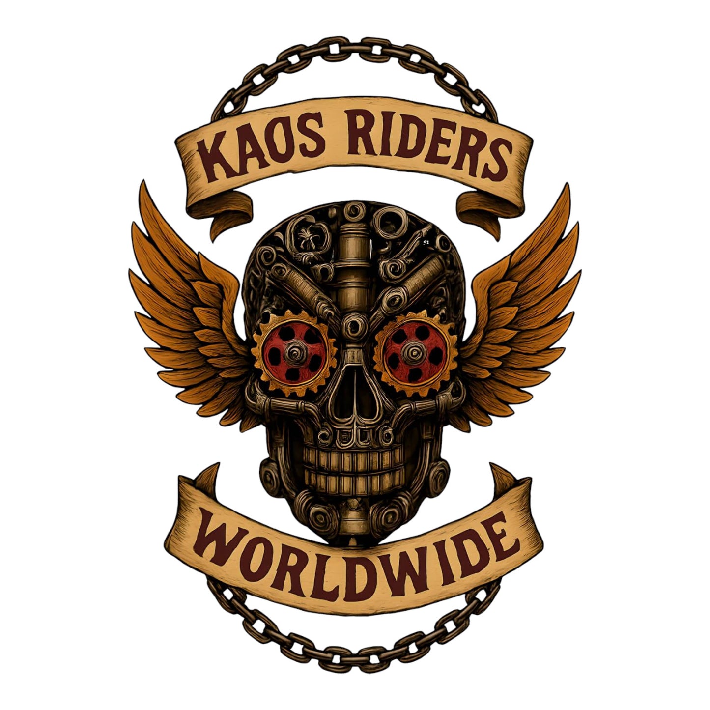 KAOS Riders Mechanical Winged Skull T-Shirt | KAOS CLOTHING D131