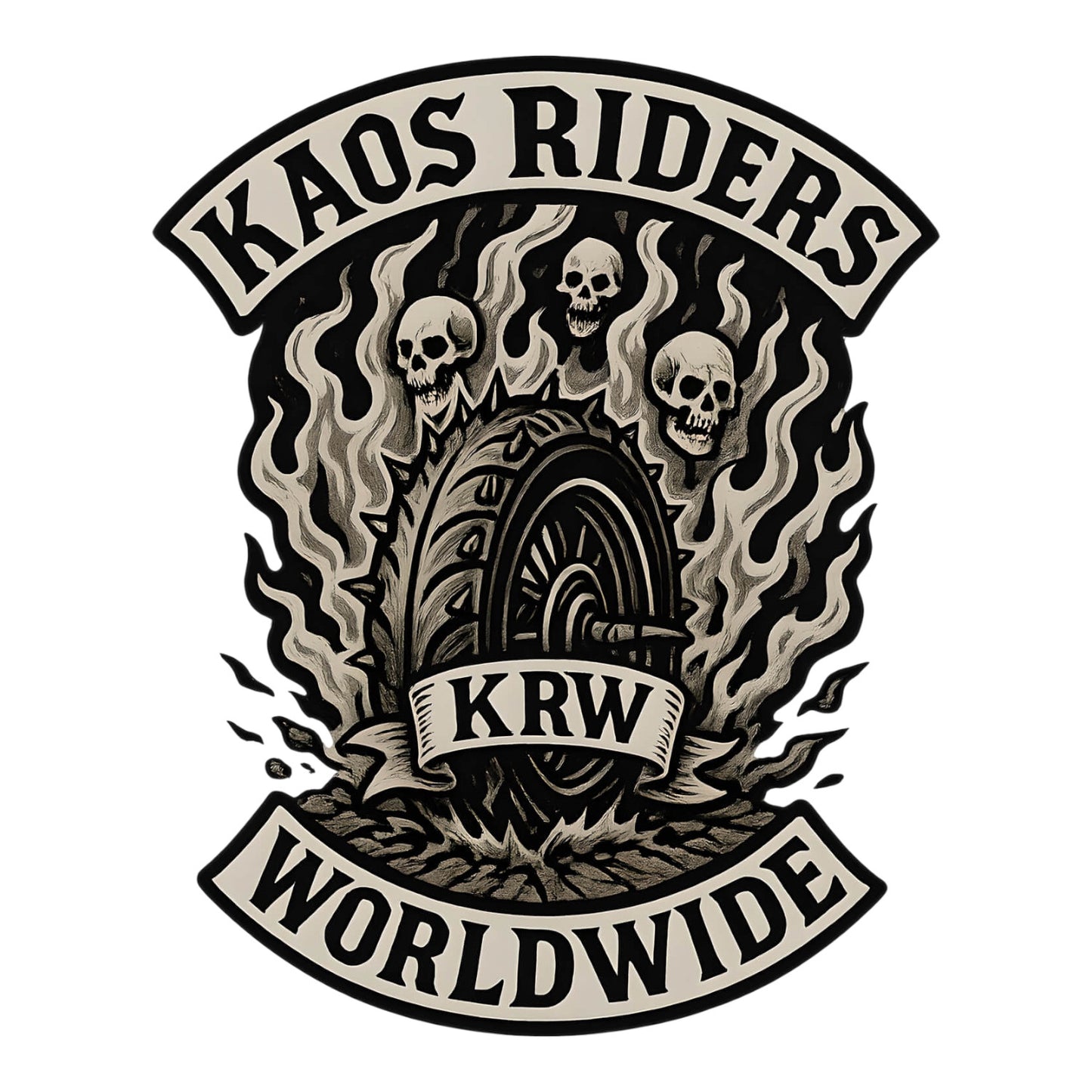 KAOS Riders KRW Wheel Skull T-Shirt | KAOS CLOTHING D2