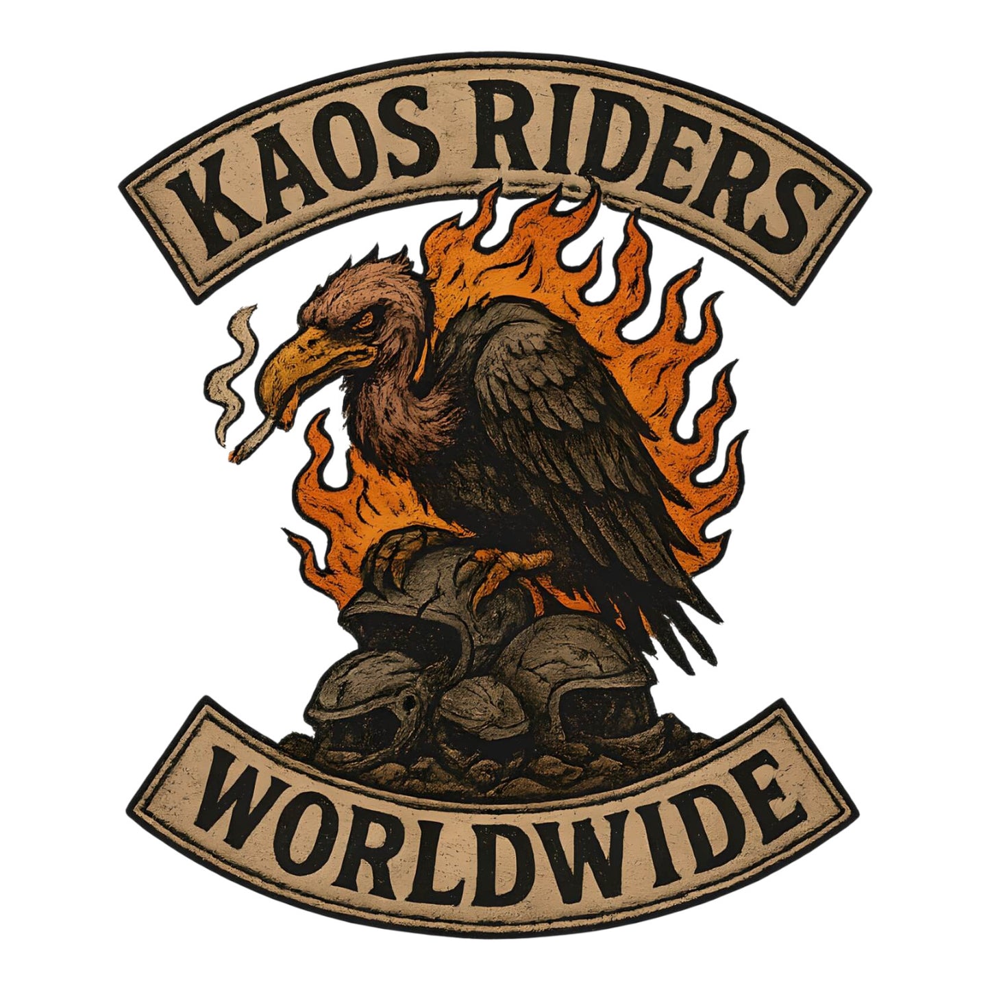KAOS Riders Flaming Vulture Motorcycle T-Shirt | KAOS CLOTHING D20