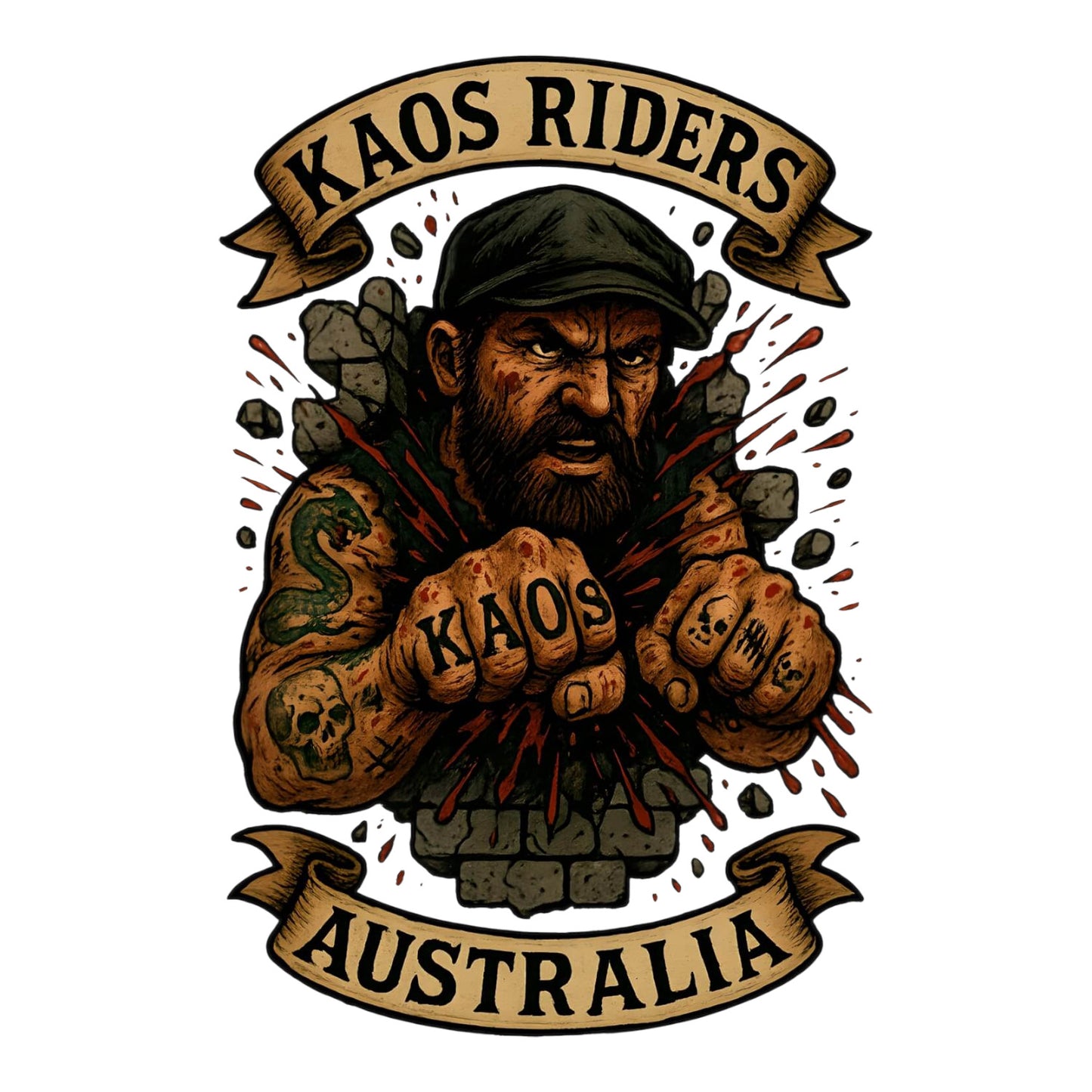 KAOS Riders Australian Street Fighter T-Shirt | KAOS CLOTHING D95