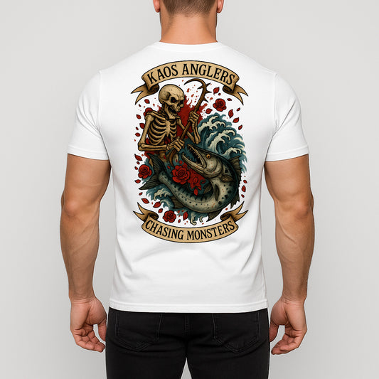 KAOS Anglers Skeleton Fisherman Monster Fish T-Shirt | KAOS CLOTHING D436