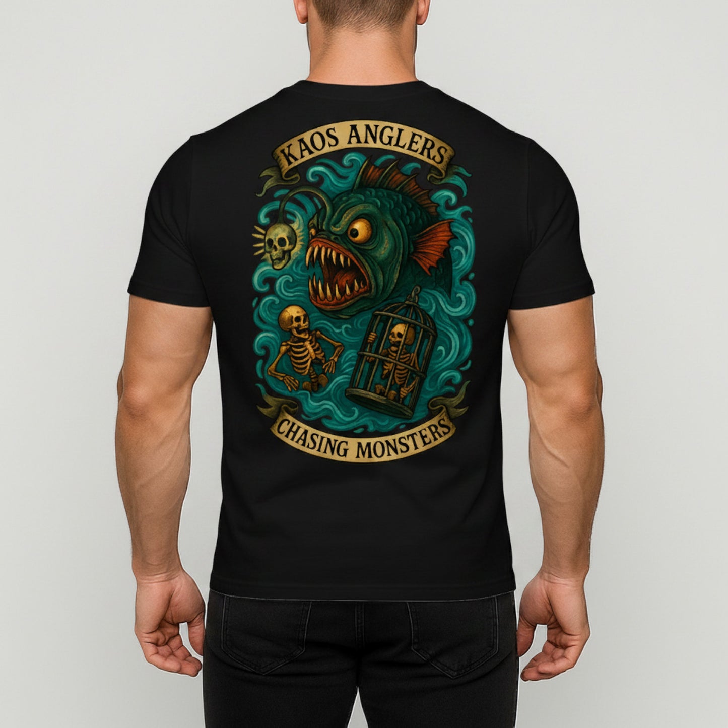 KAOS Anglers Anglerfish Skeleton Cage T-Shirt | KAOS CLOTHING D440
