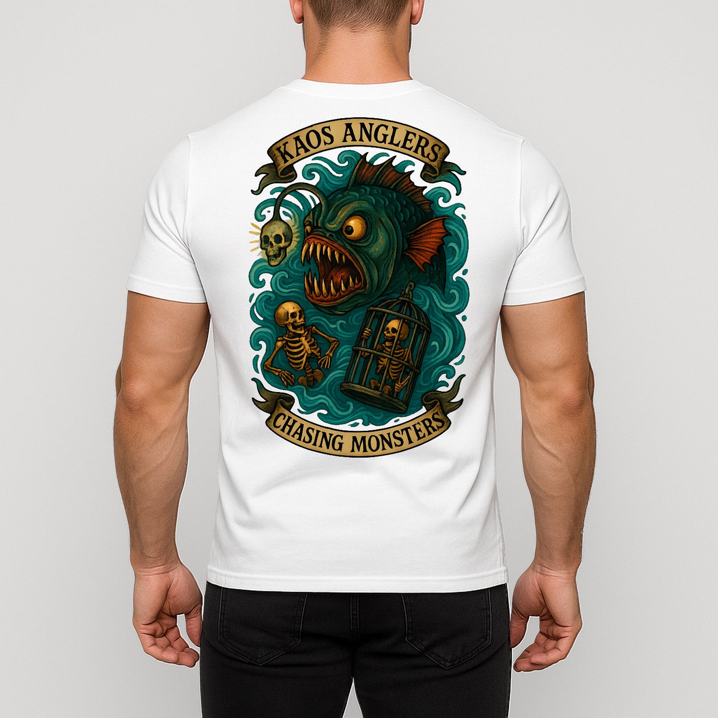 KAOS Anglers Anglerfish Skeleton Cage T-Shirt | KAOS CLOTHING D440