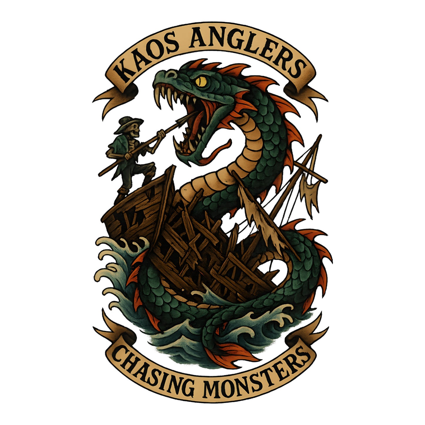 KAOS Anglers Sea Serpent Shipwreck T-Shirt | KAOS CLOTHING D441