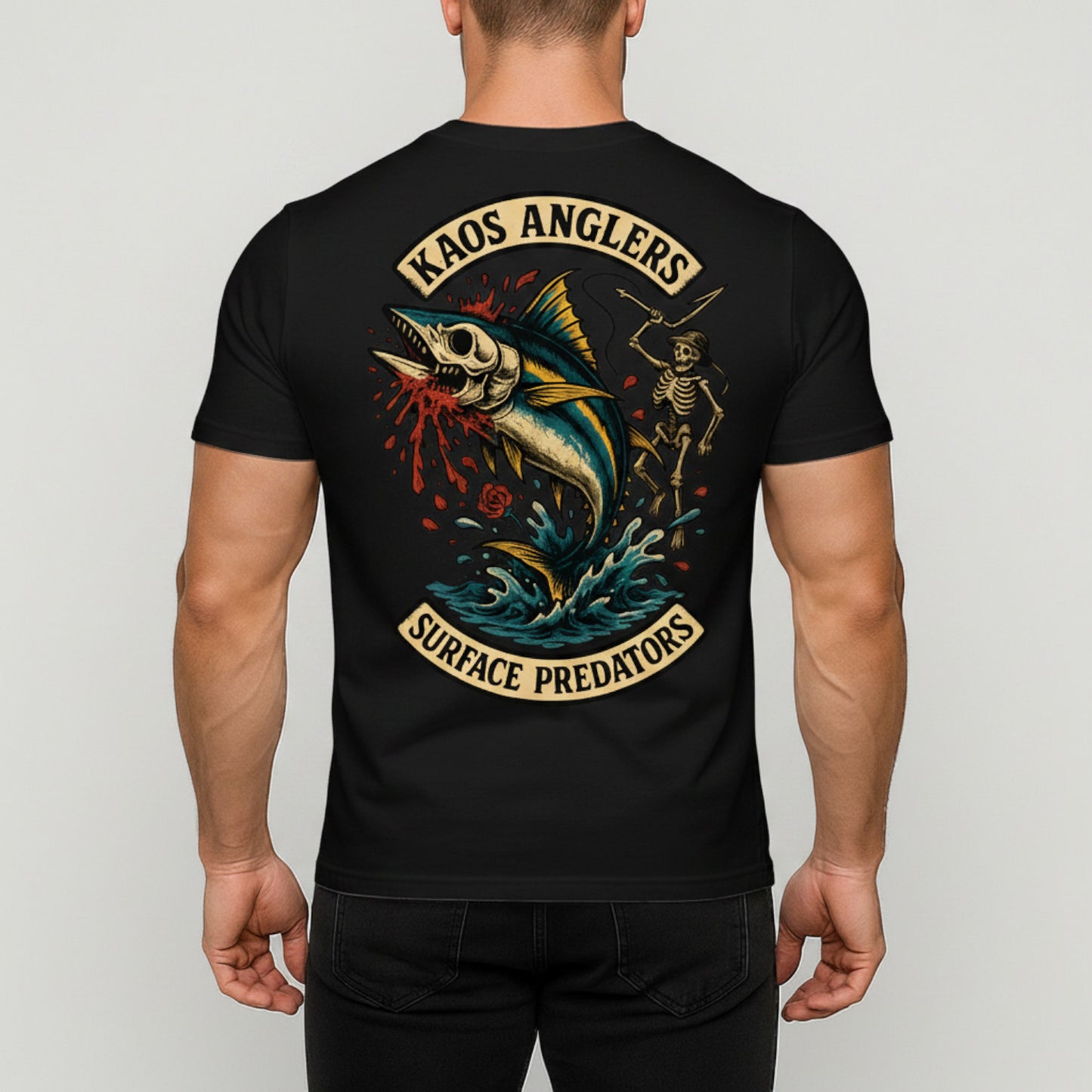 KAOS Anglers Skeleton Tuna Hunter Surface Predators T-Shirt | KAOS CLOTHING D454