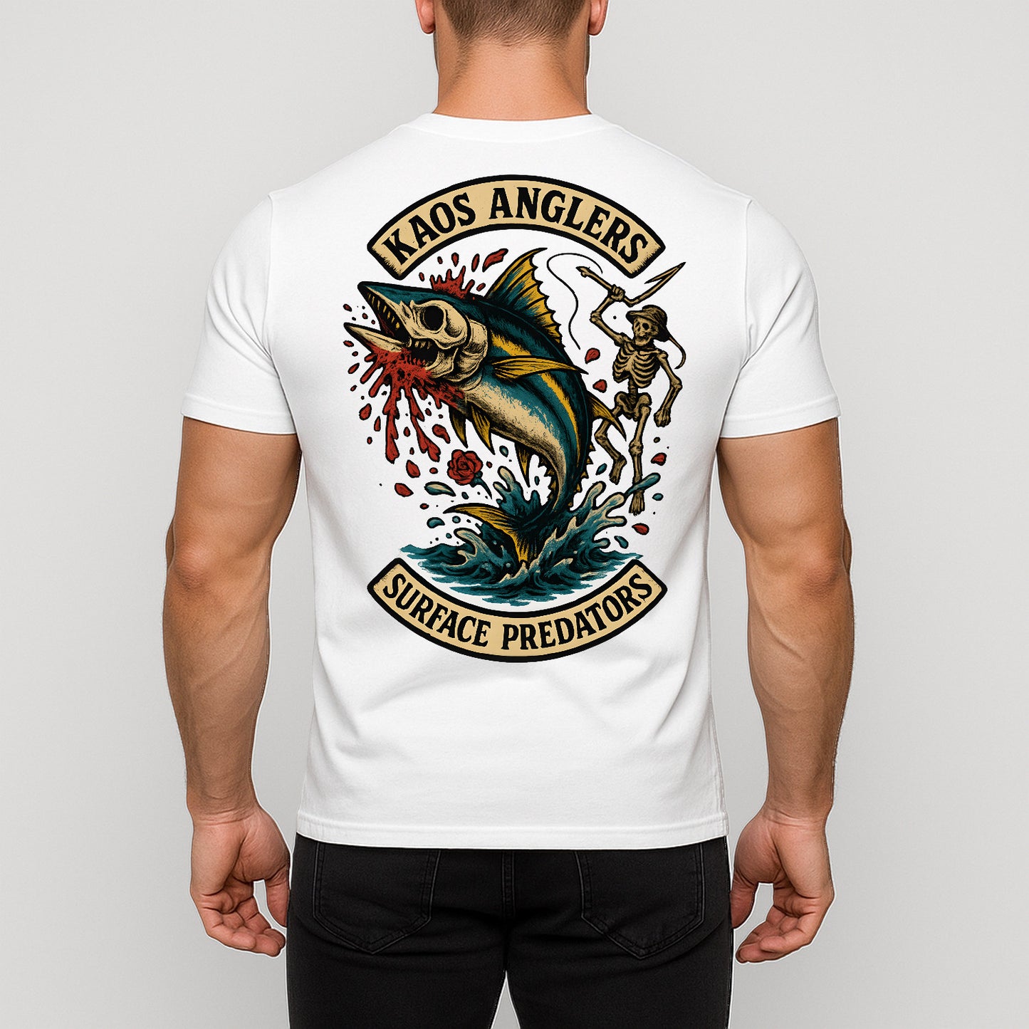 KAOS Anglers Skeleton Tuna Hunter Surface Predators T-Shirt | KAOS CLOTHING D454
