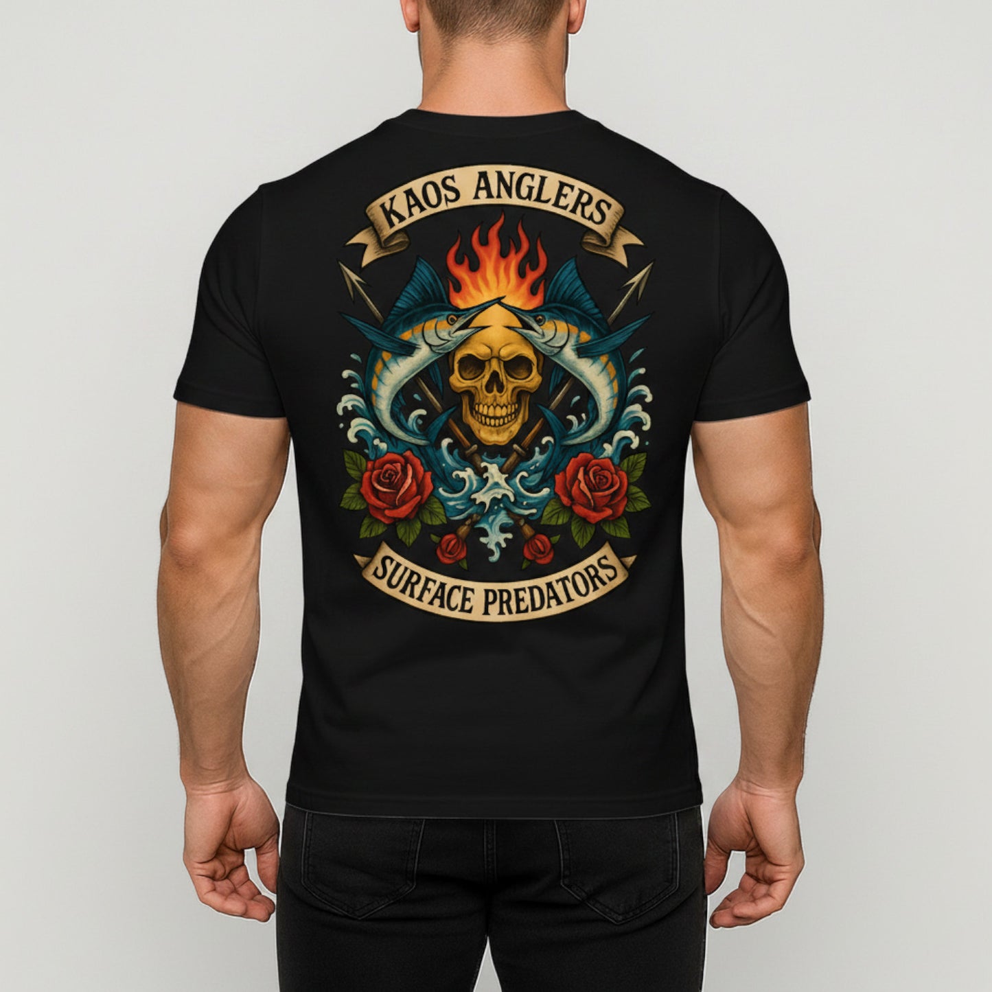 KAOS Anglers Twin Marlin Skull Surface Predators T-Shirt | KAOS CLOTHING D456