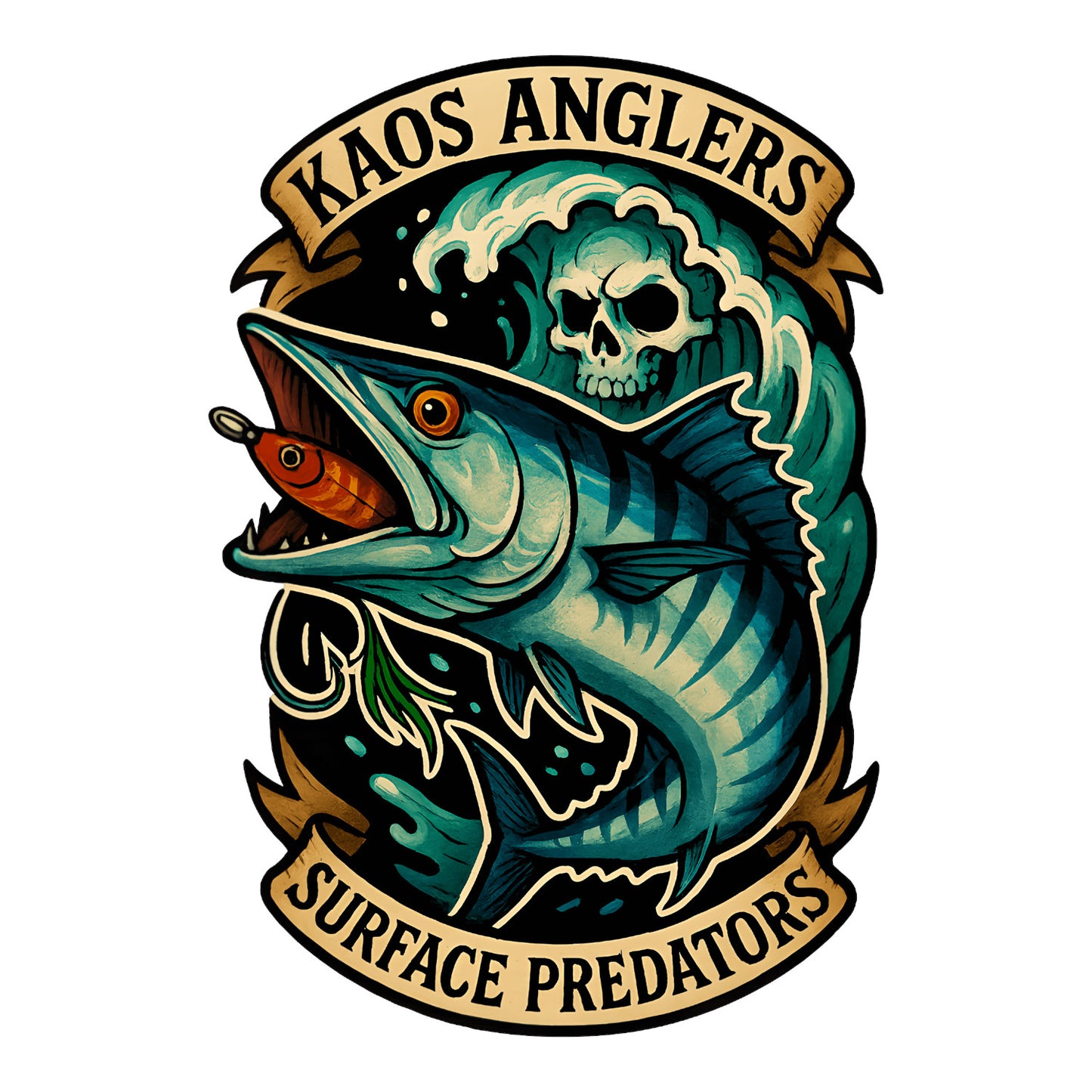KAOS Anglers Barramundi Lure Surface Predators T-Shirt | KAOS CLOTHING D458