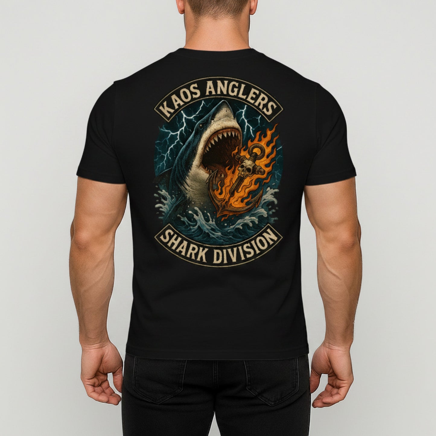 KAOS Anglers Great White Shark Anchor T-Shirt | KAOS CLOTHING D461