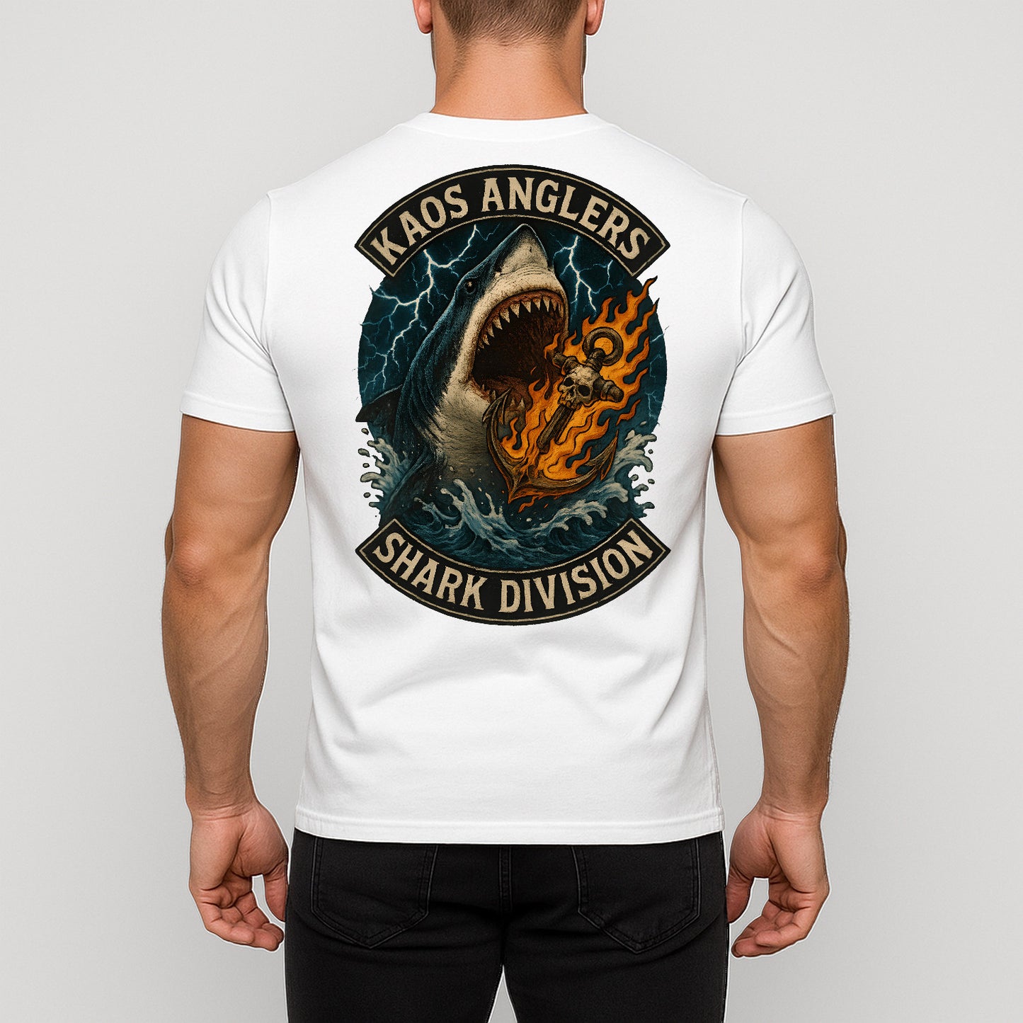 KAOS Anglers Great White Shark Anchor T-Shirt | KAOS CLOTHING D461
