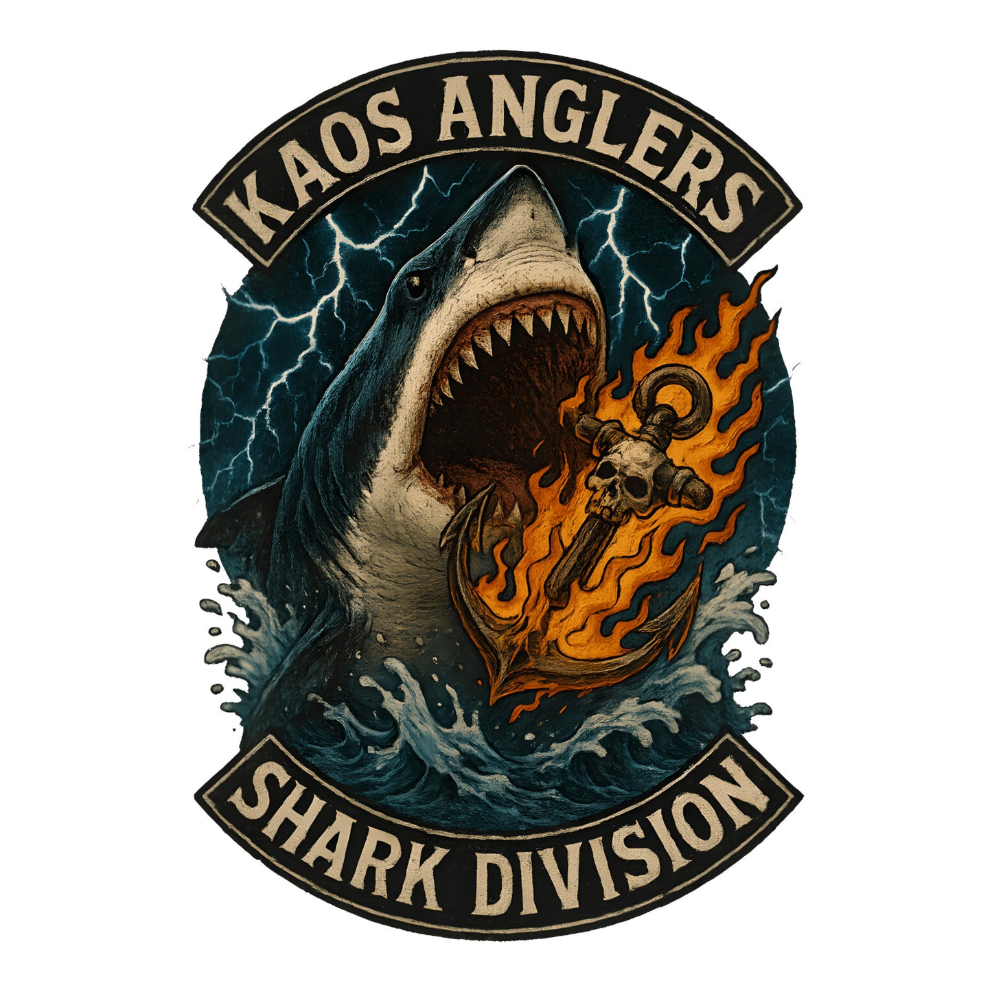 KAOS Anglers Great White Shark Anchor T-Shirt | KAOS CLOTHING D461