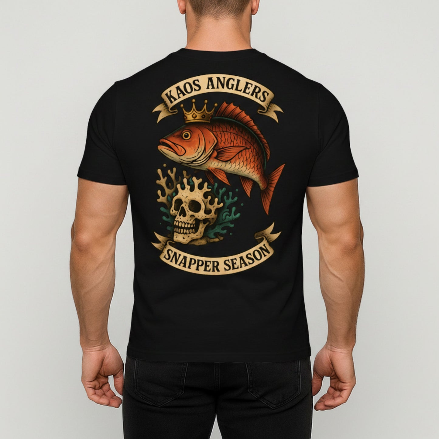 KAOS Anglers Crowned Snapper Skull T-Shirt | KAOS CLOTHING D466