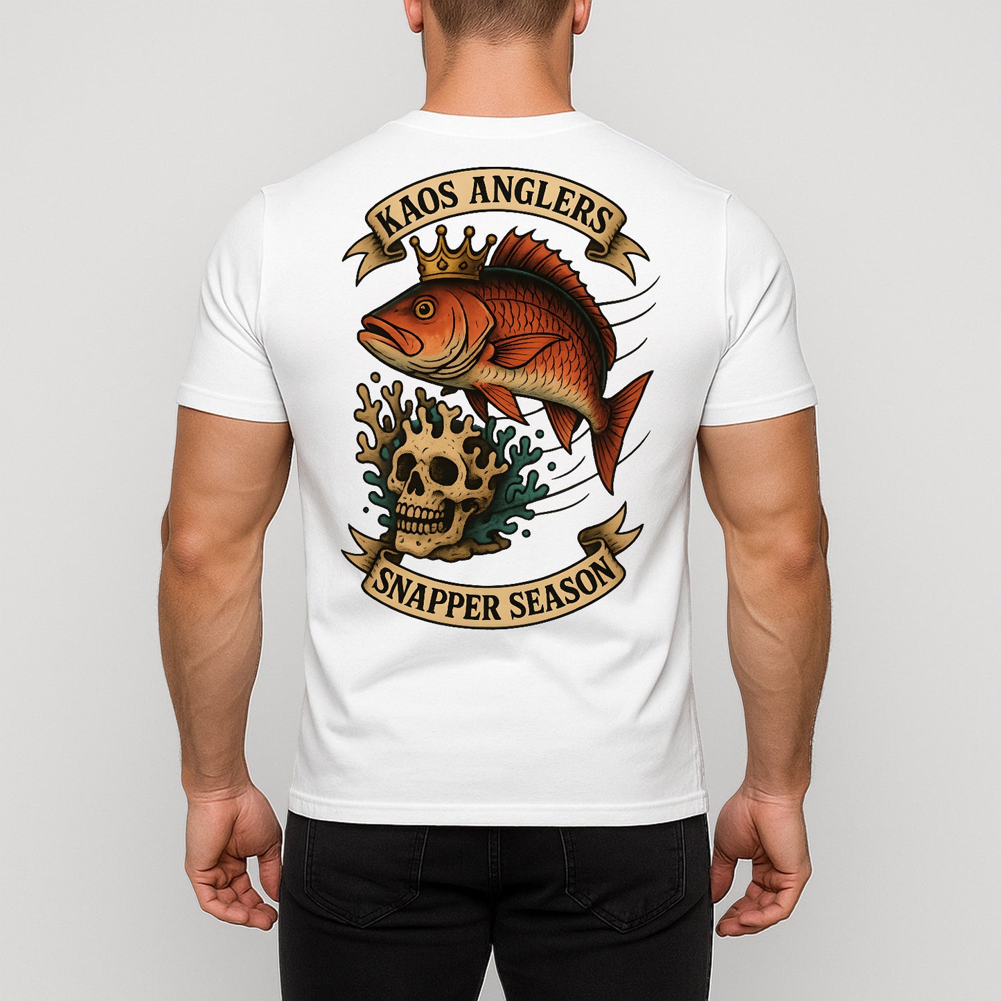 KAOS Anglers Crowned Snapper Skull T-Shirt | KAOS CLOTHING D466