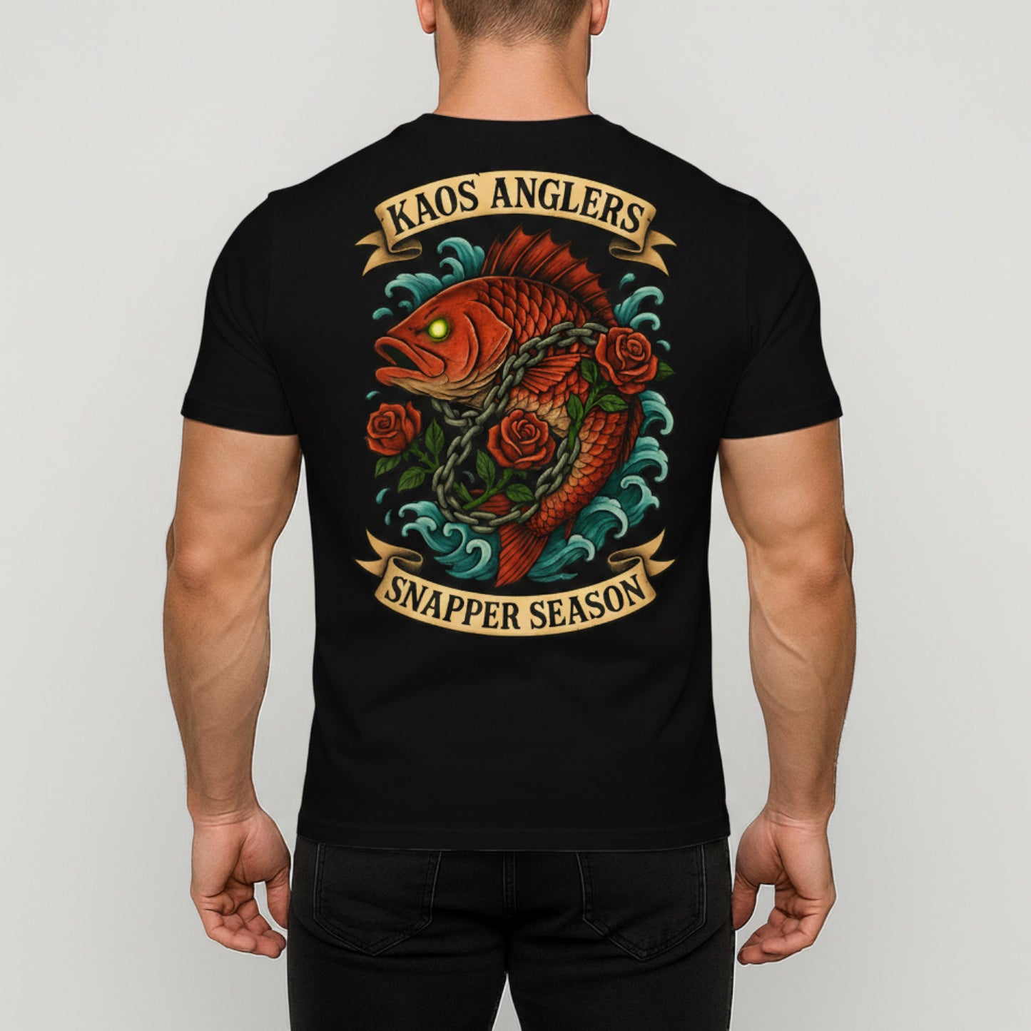 KAOS Anglers Chained Snapper Roses T-Shirt | KAOS CLOTHING D467