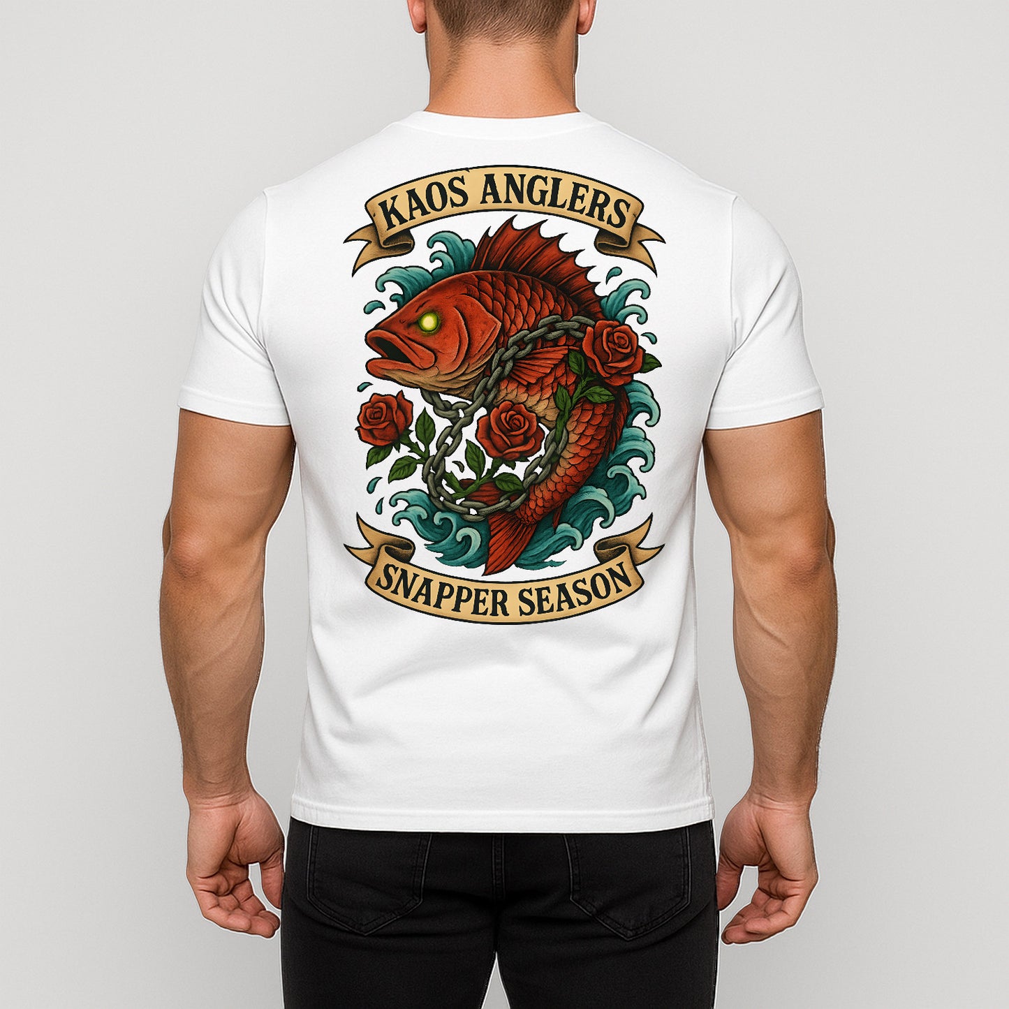 KAOS Anglers Chained Snapper Roses T-Shirt | KAOS CLOTHING D467