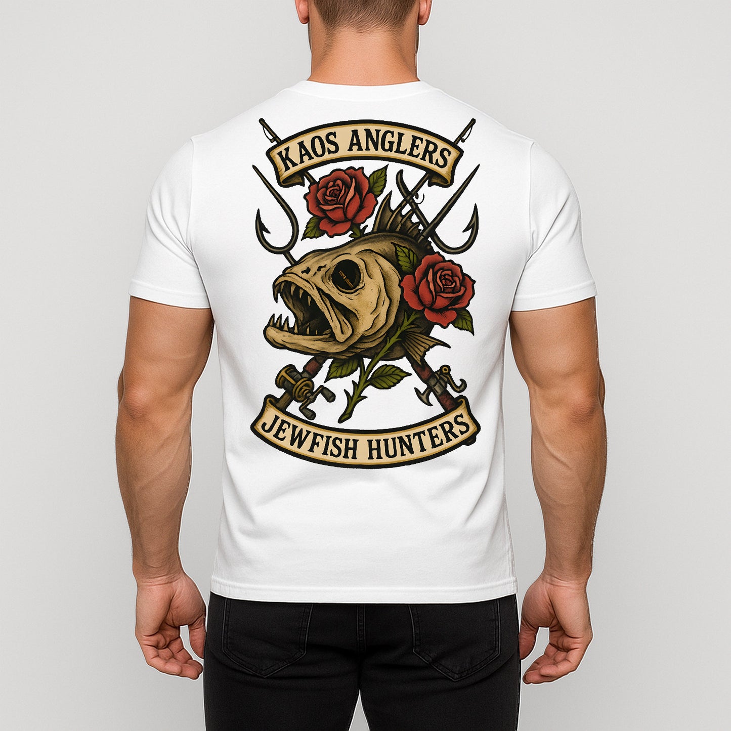 KAOS Anglers Jewfish Skull Hooks T-Shirt | KAOS CLOTHING D469