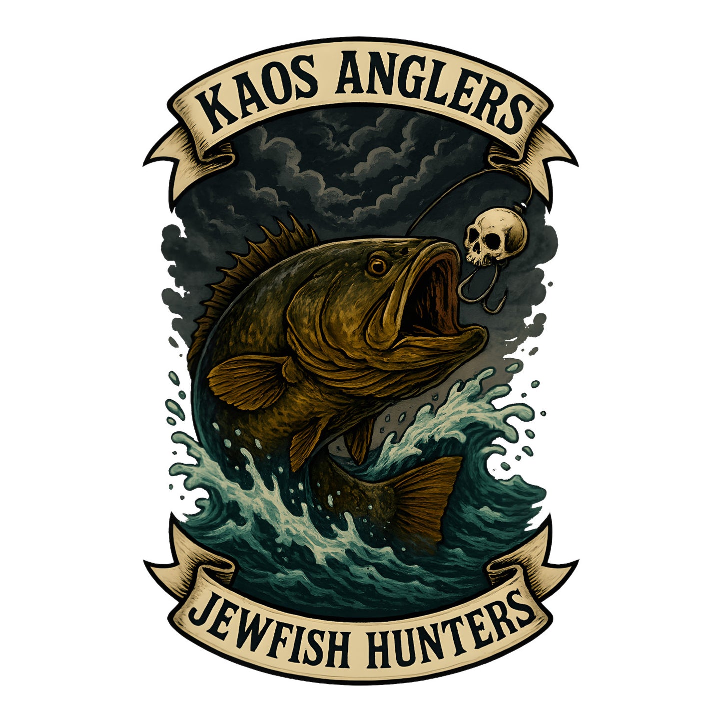 KAOS Anglers Skull Lure Jewfish Hunters T-Shirt | KAOS CLOTHING D471