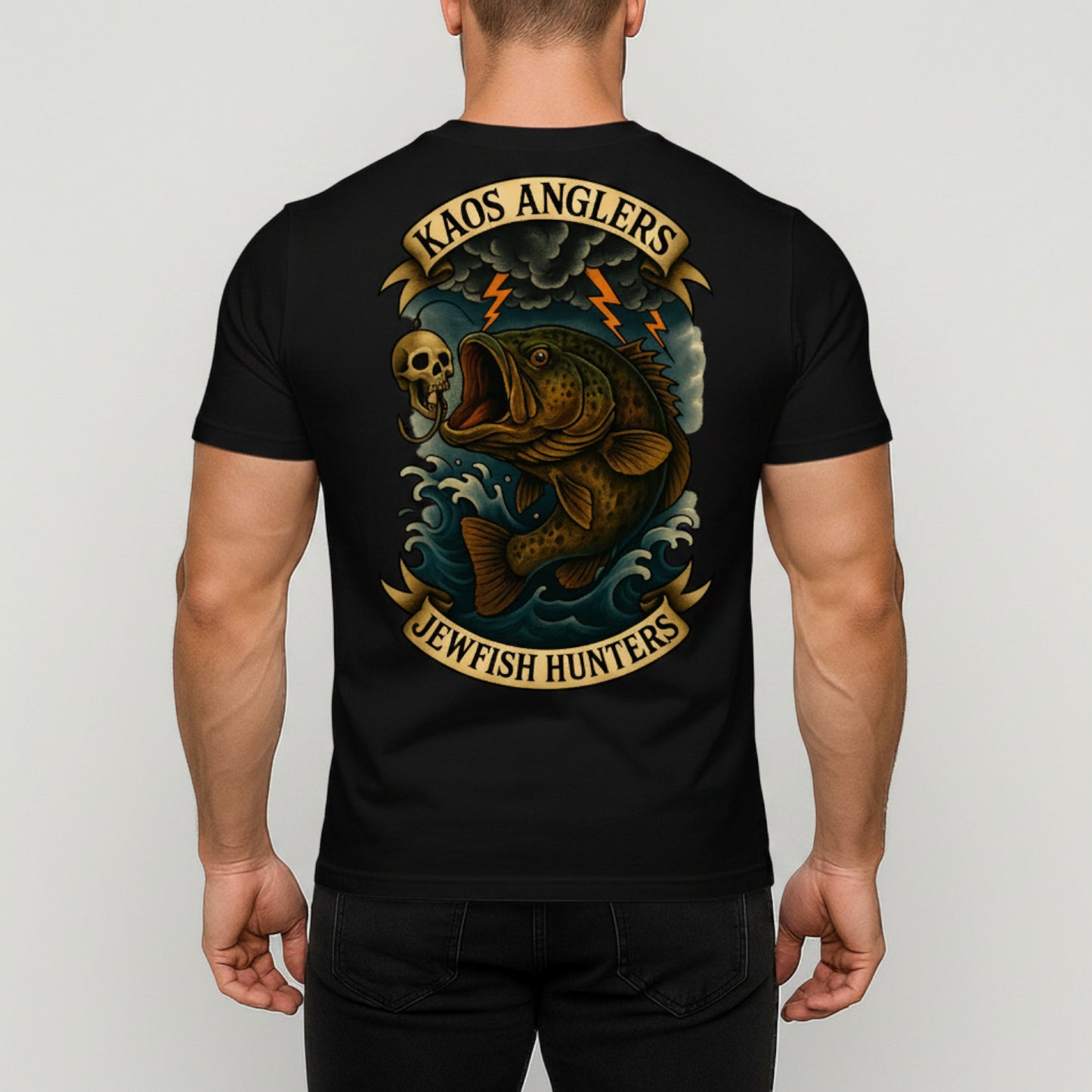 KAOS Anglers Storm Jewfish Skull Lure T-Shirt | KAOS CLOTHING D472