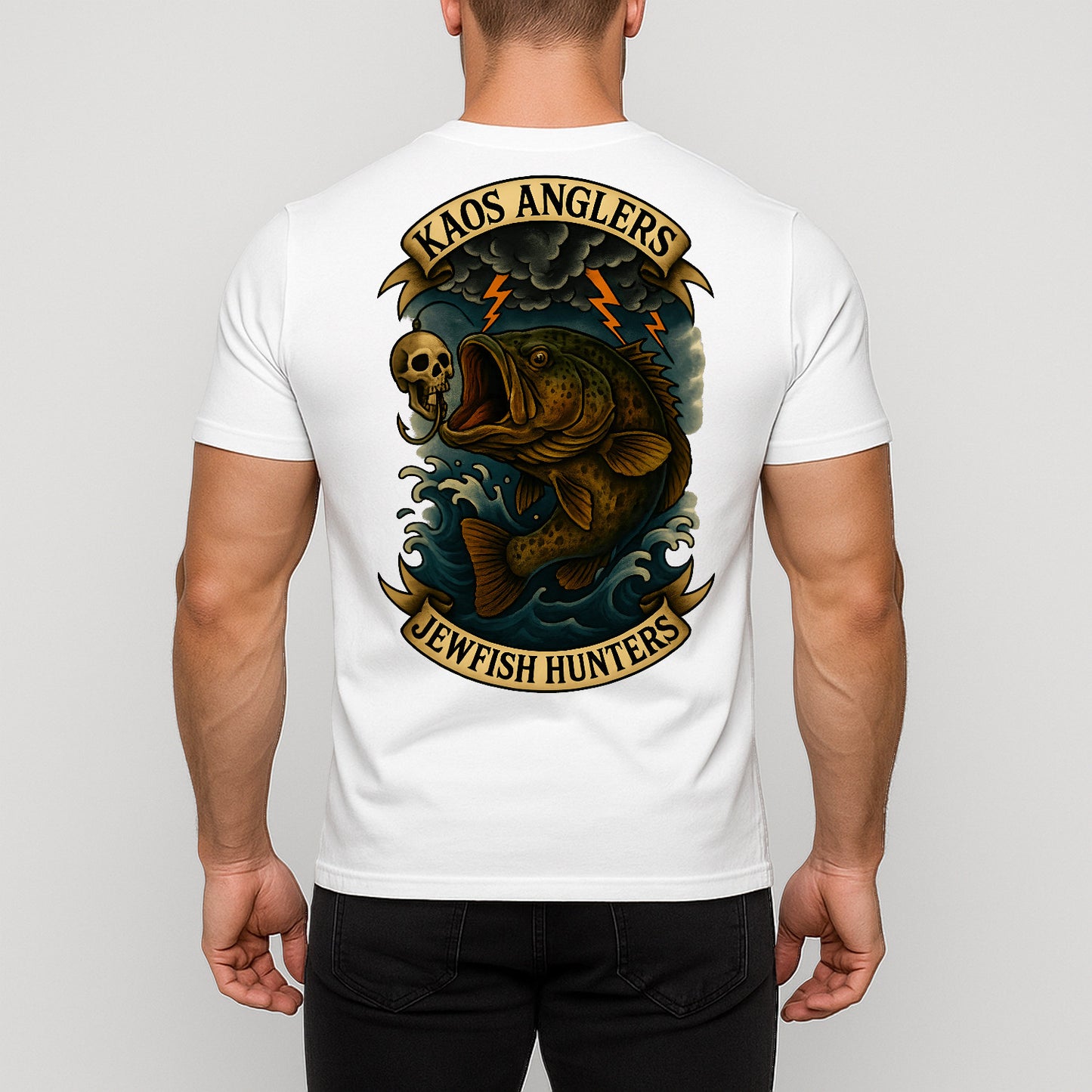 KAOS Anglers Storm Jewfish Skull Lure T-Shirt | KAOS CLOTHING D472