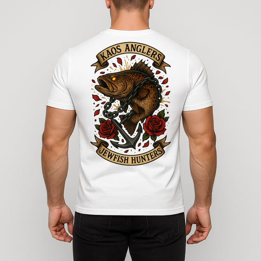 KAOS Anglers Chained Jewfish Anchor Roses T-Shirt | KAOS CLOTHING D473