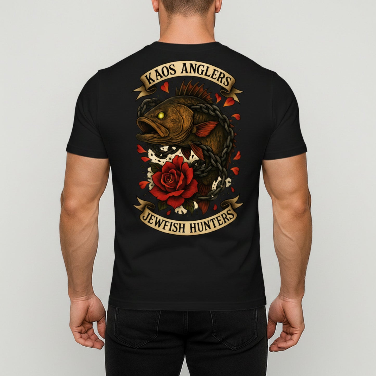 KAOS Anglers Chained Jewfish Roses T-Shirt | KAOS CLOTHING D474