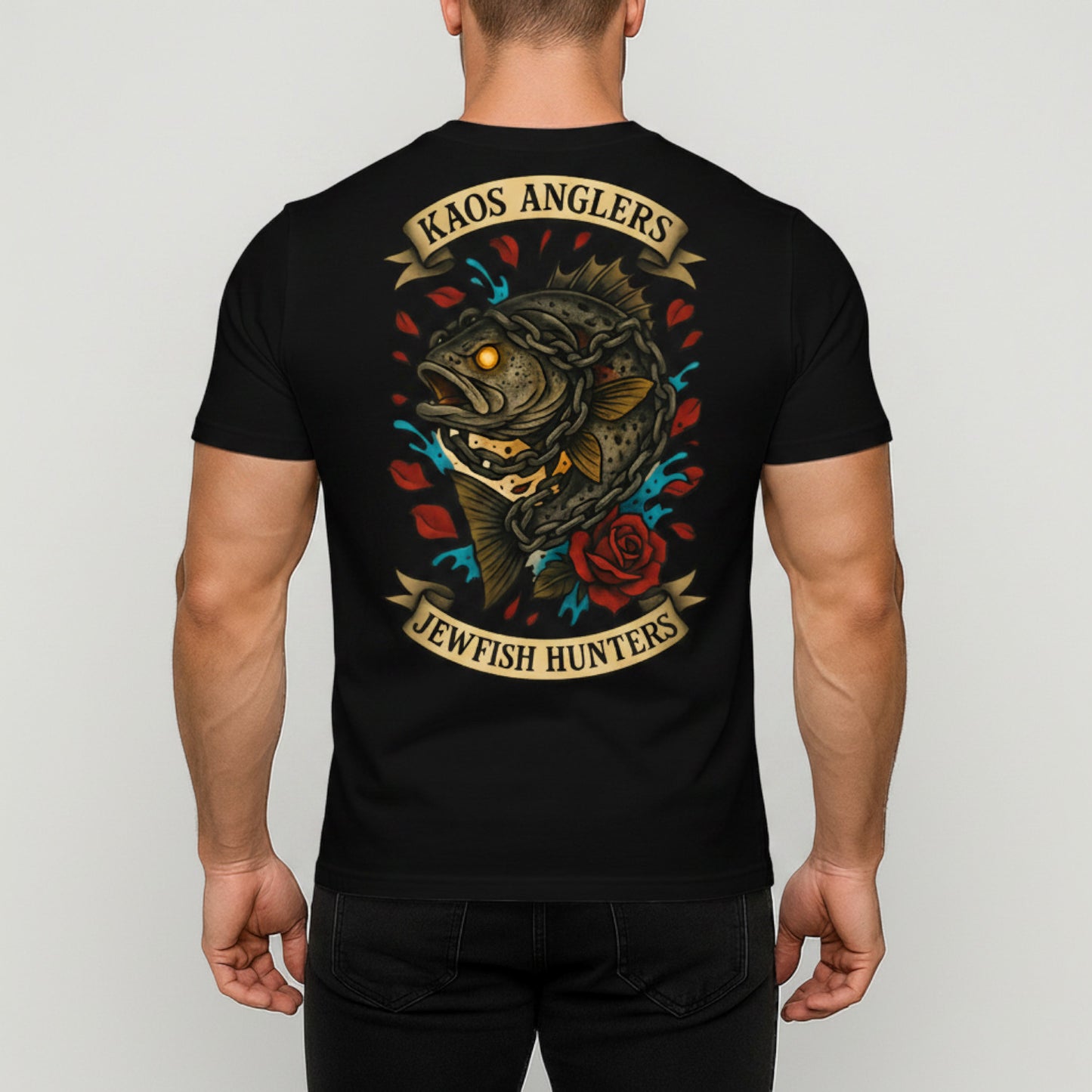 KAOS Anglers Chained Again Jewfish Roses T-Shirt | KAOS CLOTHING D475