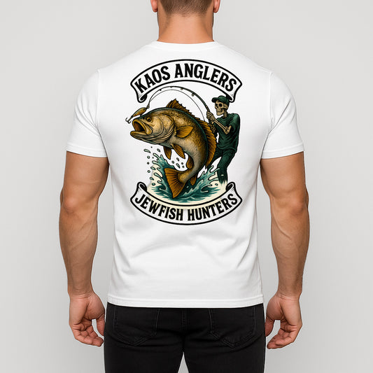 KAOS Anglers Skeleton Angler Trophy Jewfish T-Shirt | KAOS CLOTHING D477