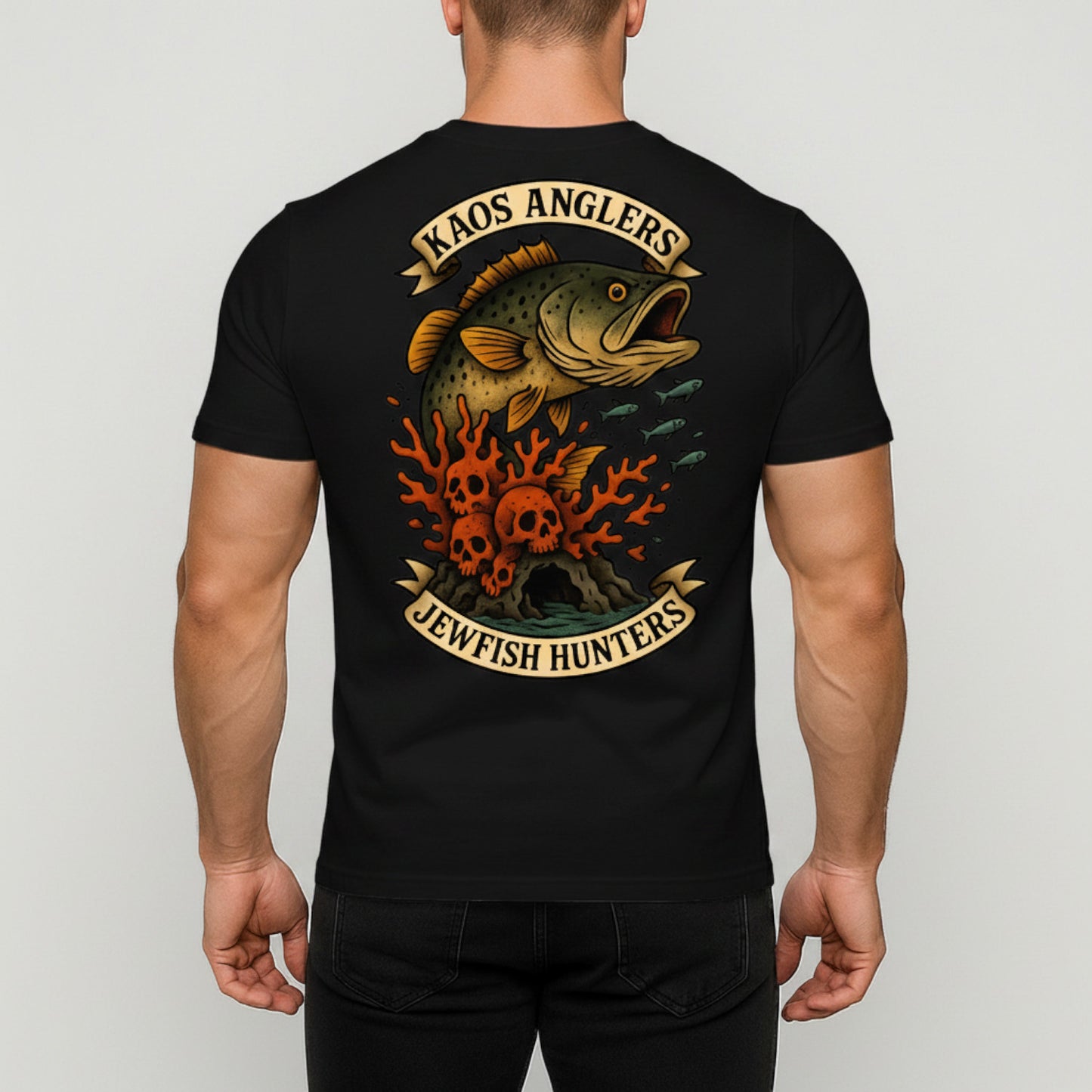KAOS Anglers Jewfish Skull Reef T-Shirt | KAOS CLOTHING D478