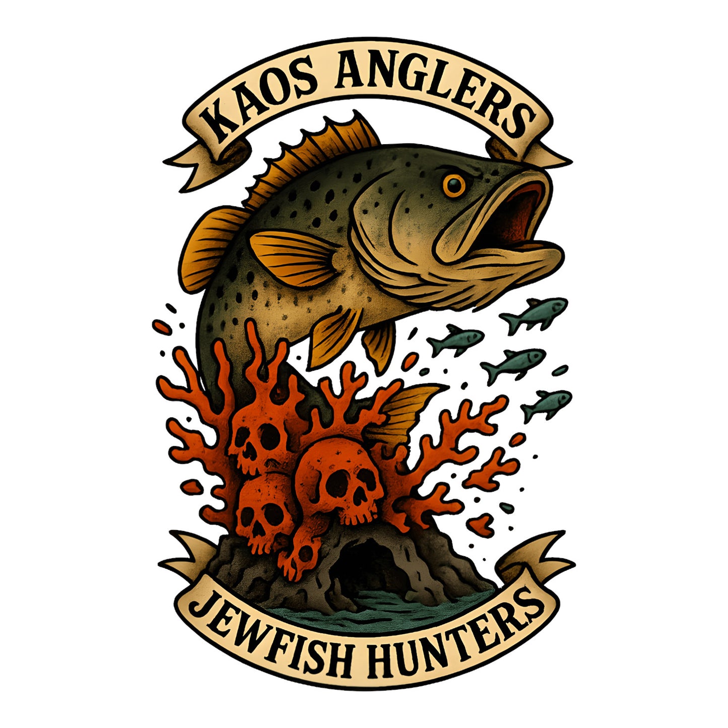 KAOS Anglers Jewfish Skull Reef T-Shirt | KAOS CLOTHING D478