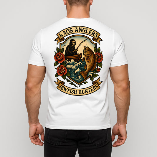 KAOS Anglers Skeleton Boat Jewfish Hunters T-Shirt | KAOS CLOTHING D480