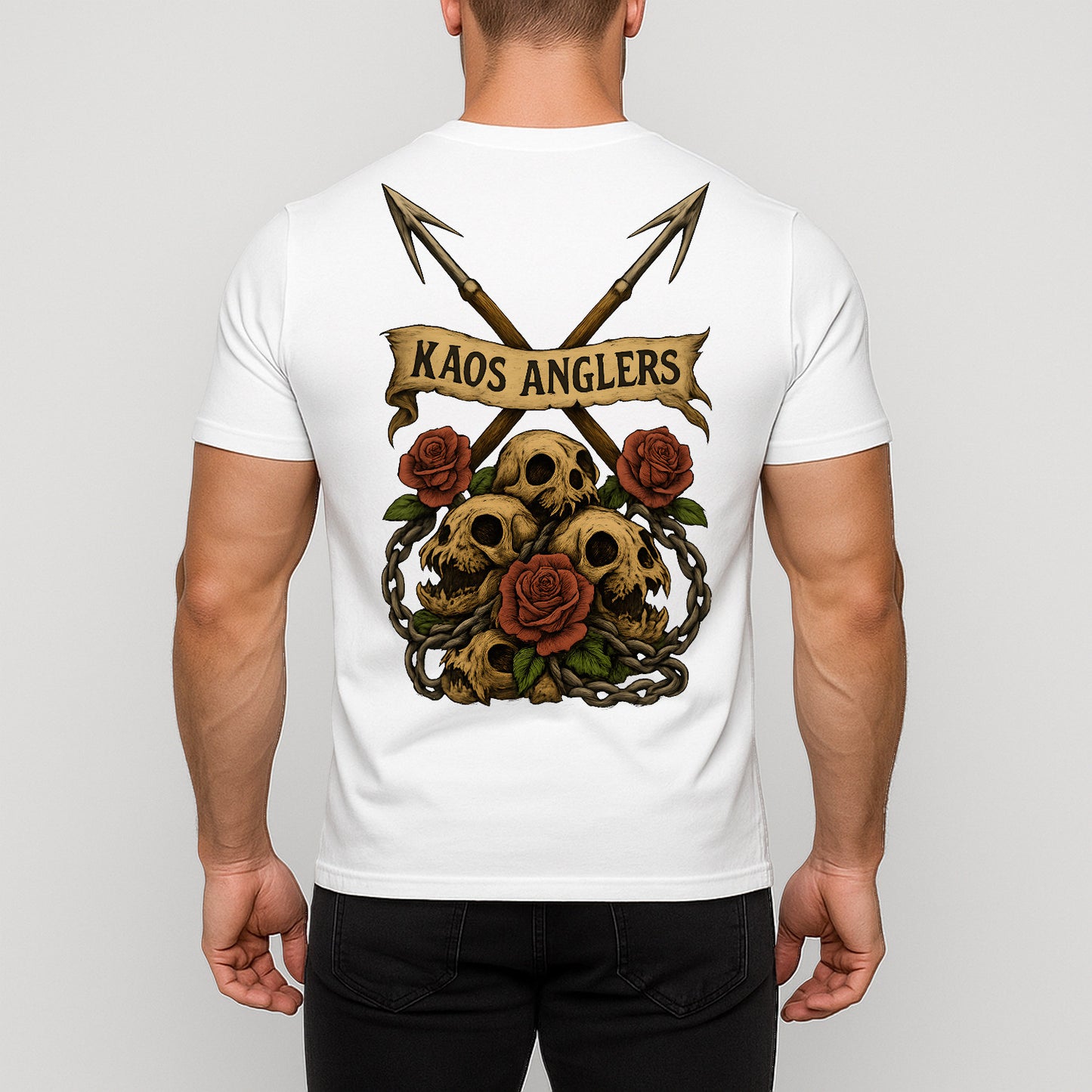 KAOS Anglers Skull Pile Harpoon T-Shirt | KAOS CLOTHING D481