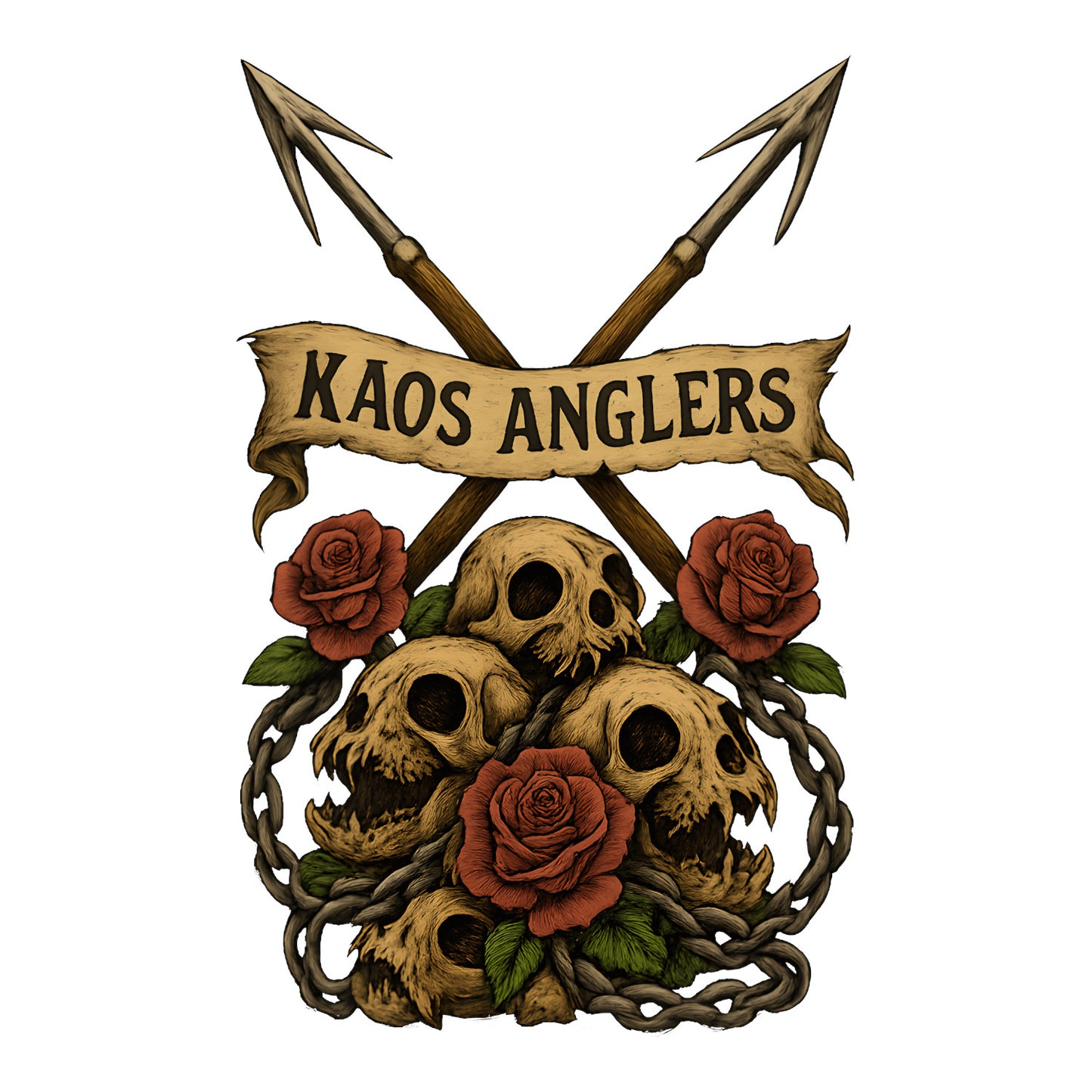 KAOS Anglers Skull Pile Harpoon T-Shirt | KAOS CLOTHING D481