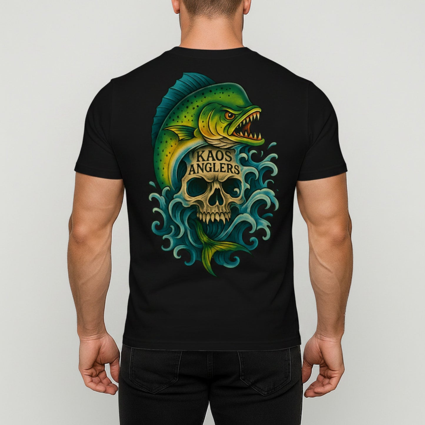 KAOS Anglers Mahi Mahi Skull Wave T-Shirt | KAOS CLOTHING D482