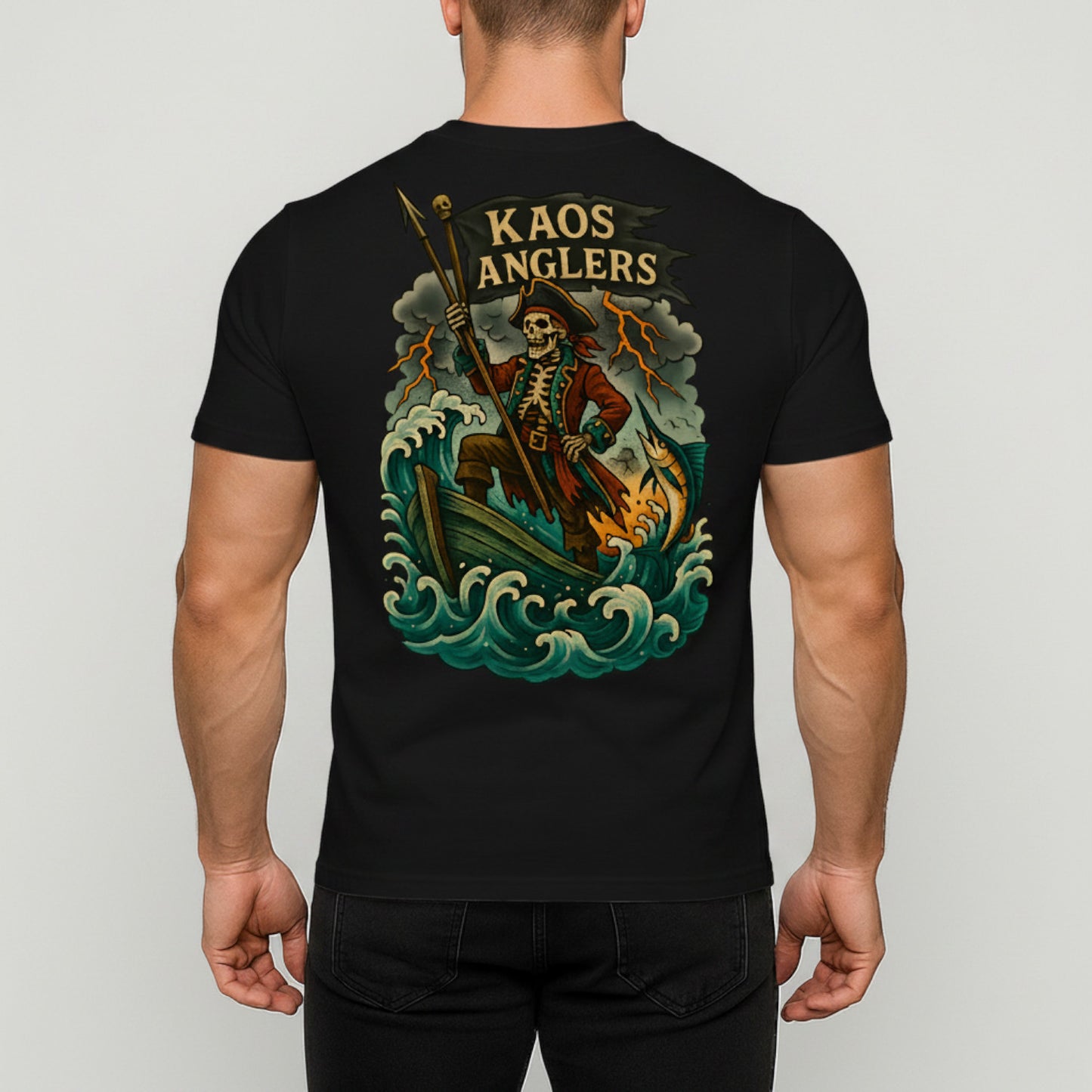 KAOS Anglers Skeleton Captain Marlin T-Shirt | KAOS CLOTHING D489