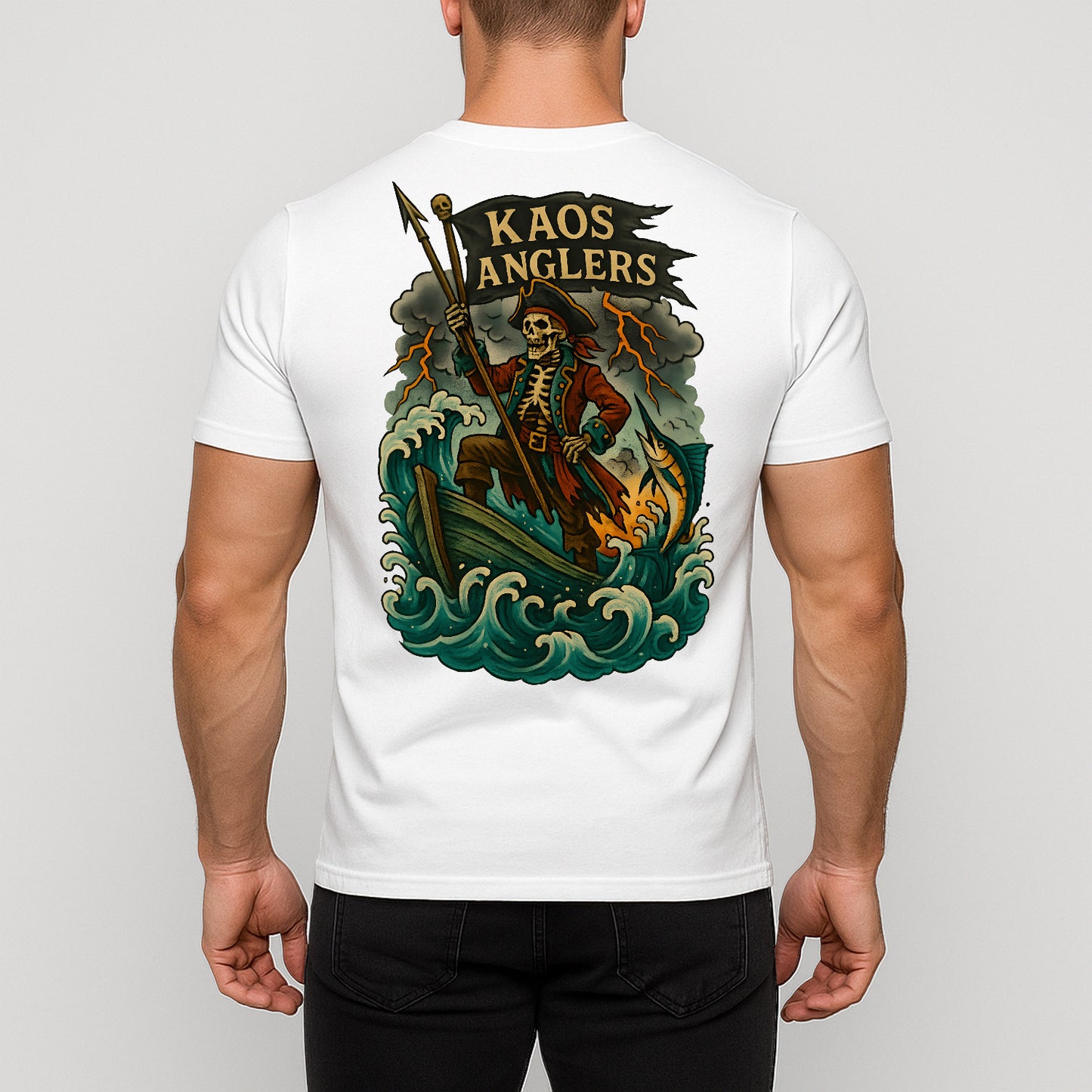KAOS Anglers Skeleton Captain Marlin T-Shirt | KAOS CLOTHING D489