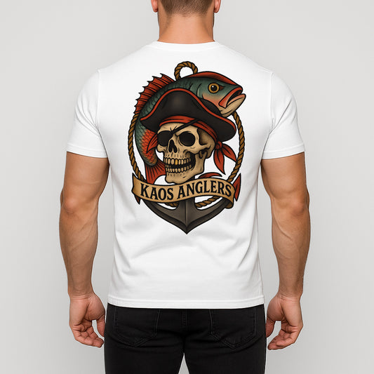 KAOS Anglers Pirate Skull Fish Anchor T-Shirt | KAOS CLOTHING D490