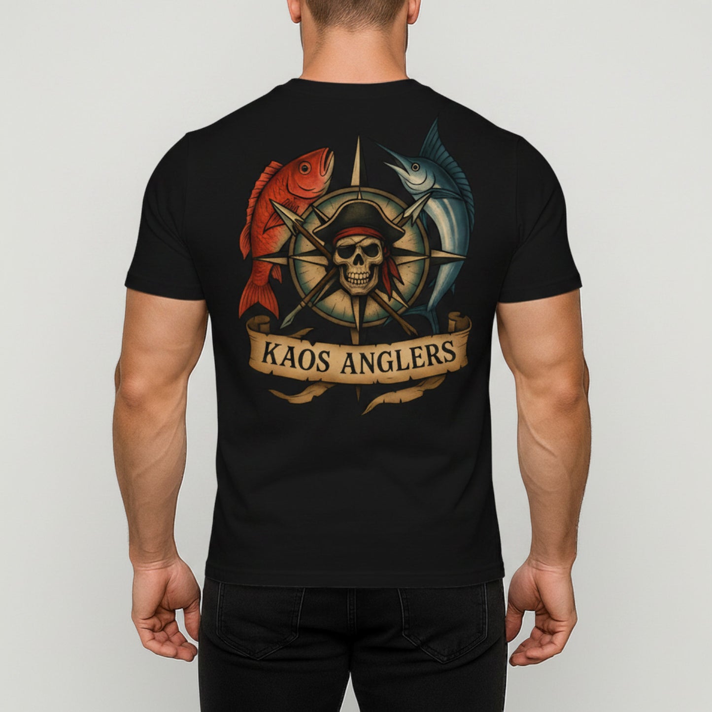KAOS Anglers Pirate Compass Snapper Marlin T-Shirt | KAOS CLOTHING D491