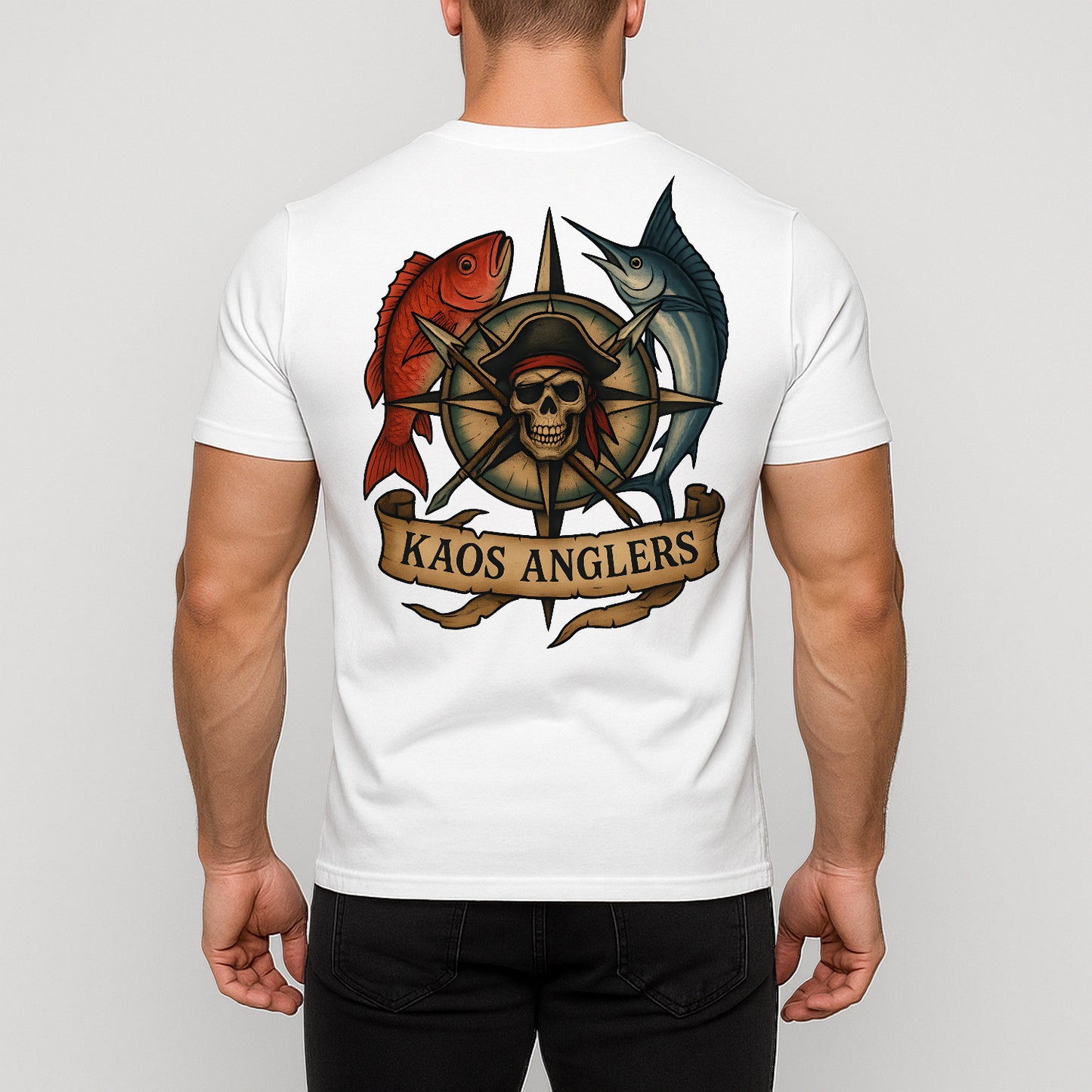 KAOS Anglers Pirate Compass Snapper Marlin T-Shirt | KAOS CLOTHING D491