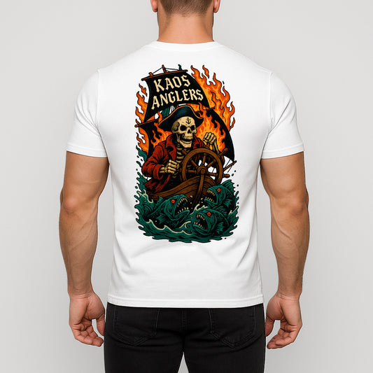 KAOS Anglers Skeleton Pirate Captain Monster Fish T-Shirt | KAOS CLOTHING D493