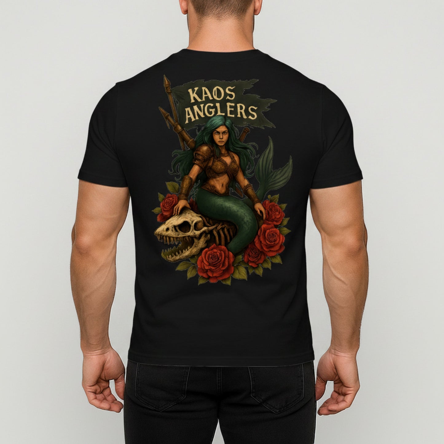 KAOS Anglers Warrior Mermaid Sea Monster Skull T-Shirt | KAOS CLOTHING D495