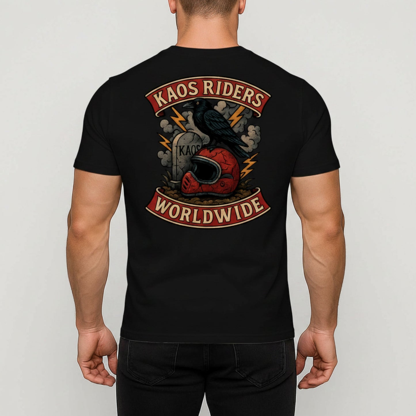 KAOS Riders Raven Motorcycle Helmet T-Shirt | KAOS CLOTHING D10