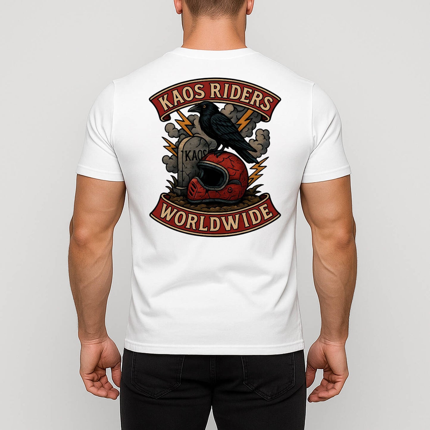KAOS Riders Raven Motorcycle Helmet T-Shirt | KAOS CLOTHING D10