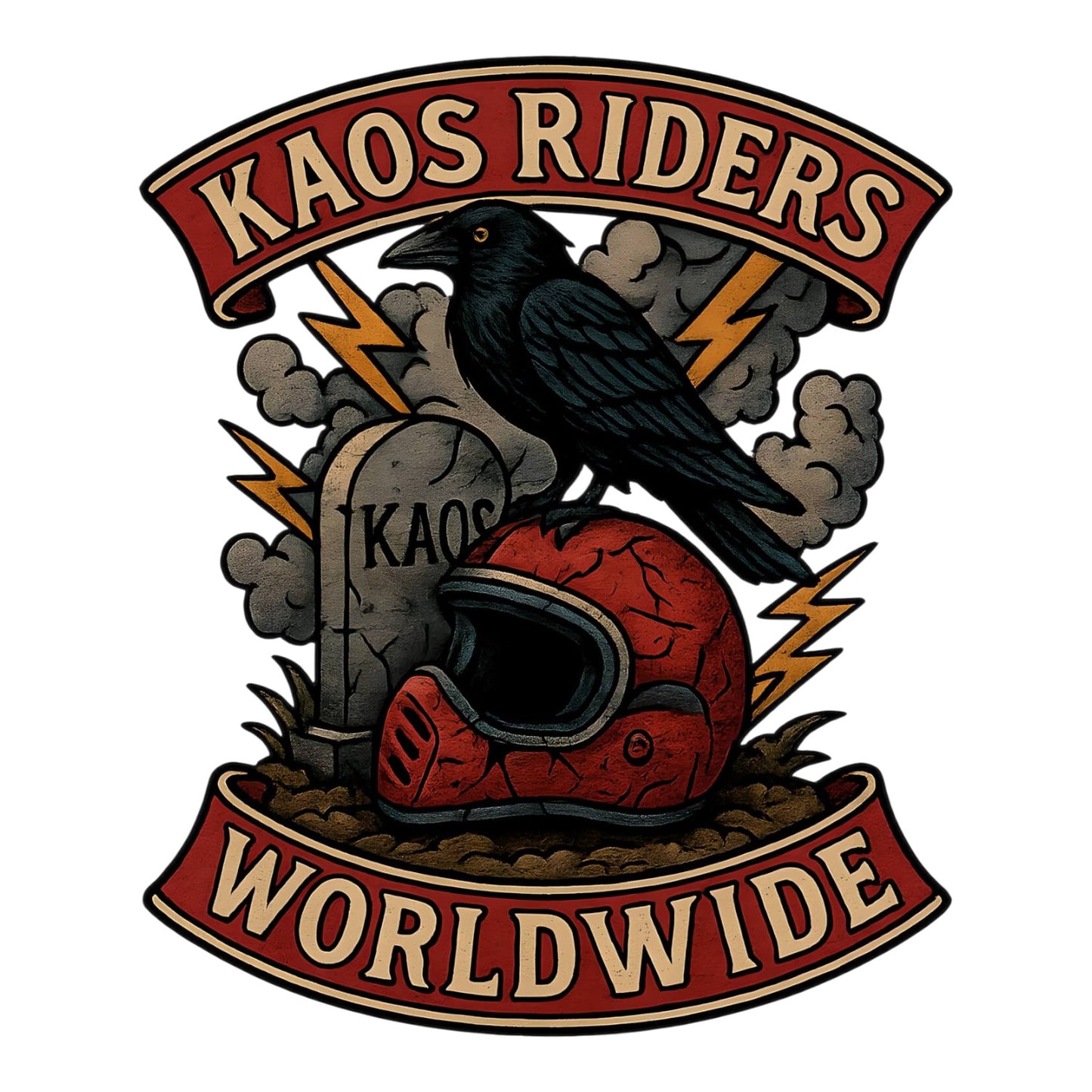 KAOS Riders Raven Motorcycle Helmet T-Shirt | KAOS CLOTHING D10