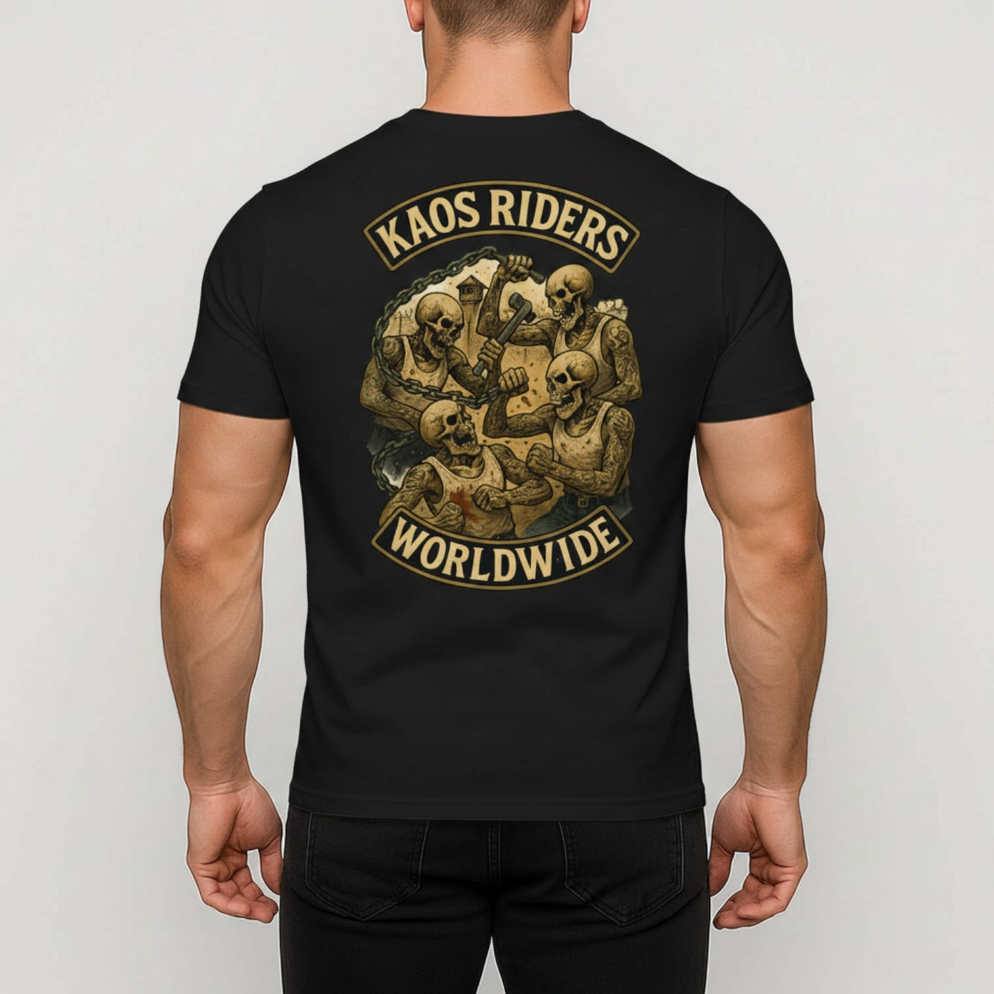 KAOS Riders Skeleton Prison Brawl T-Shirt | KAOS CLOTHING D100