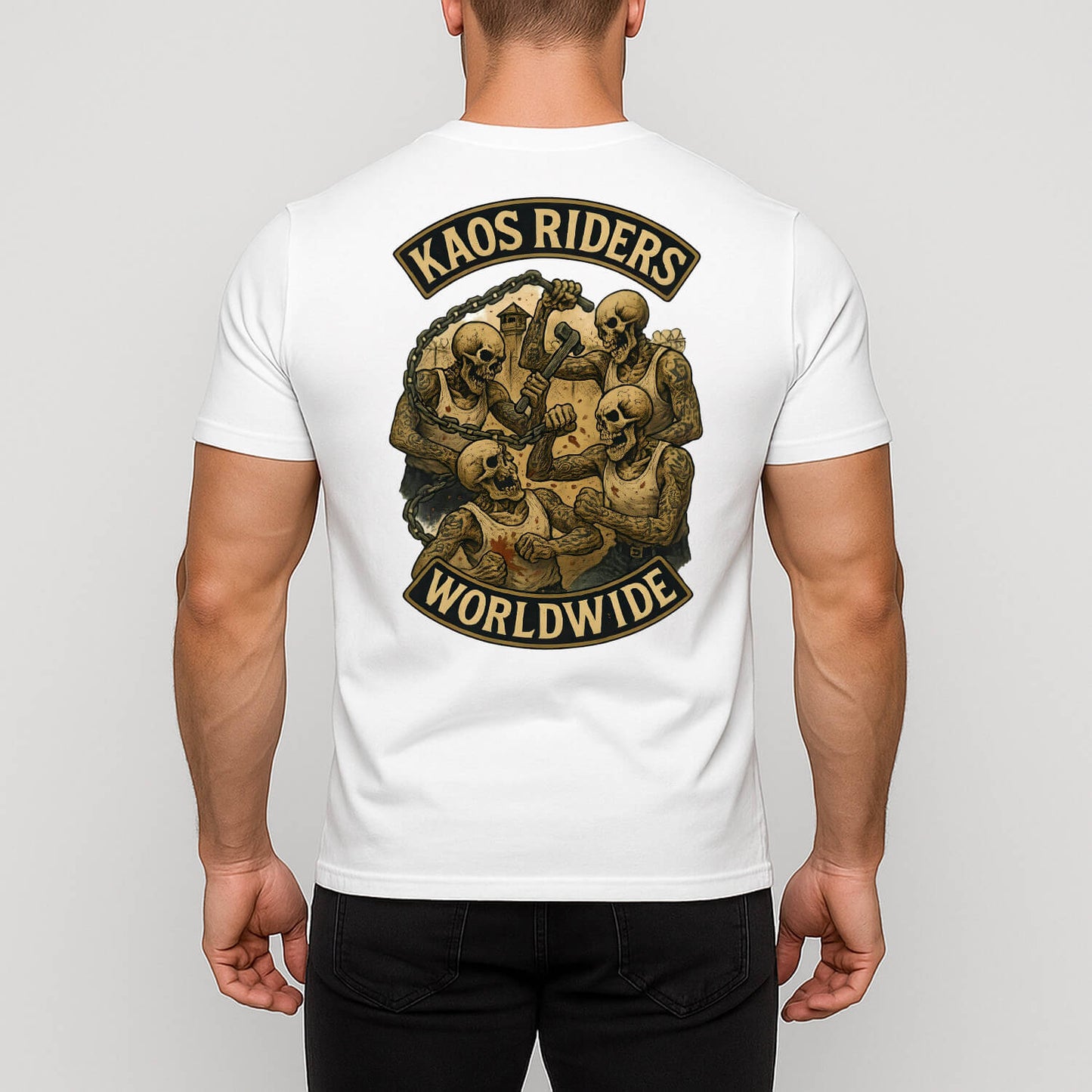 KAOS Riders Skeleton Prison Brawl T-Shirt | KAOS CLOTHING D100