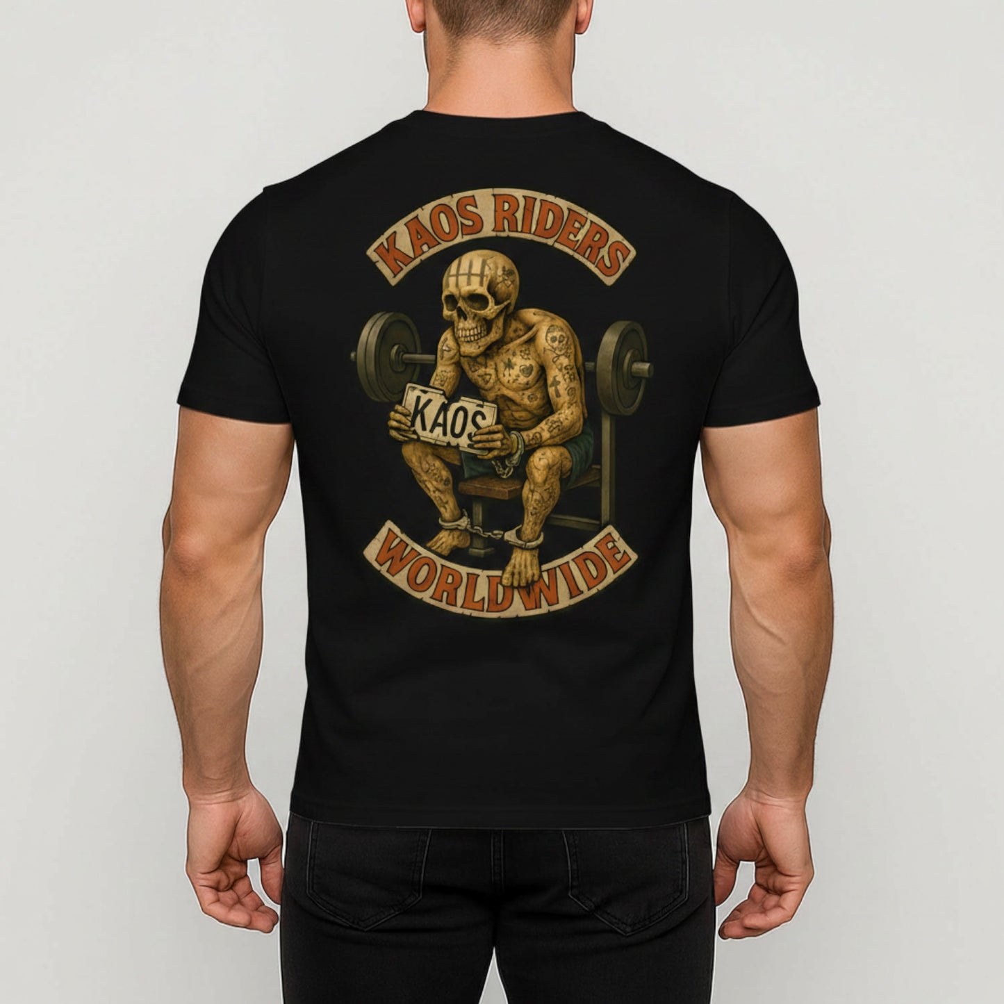 KAOS Riders Prison Gym Skeleton T-Shirt | KAOS CLOTHING D102
