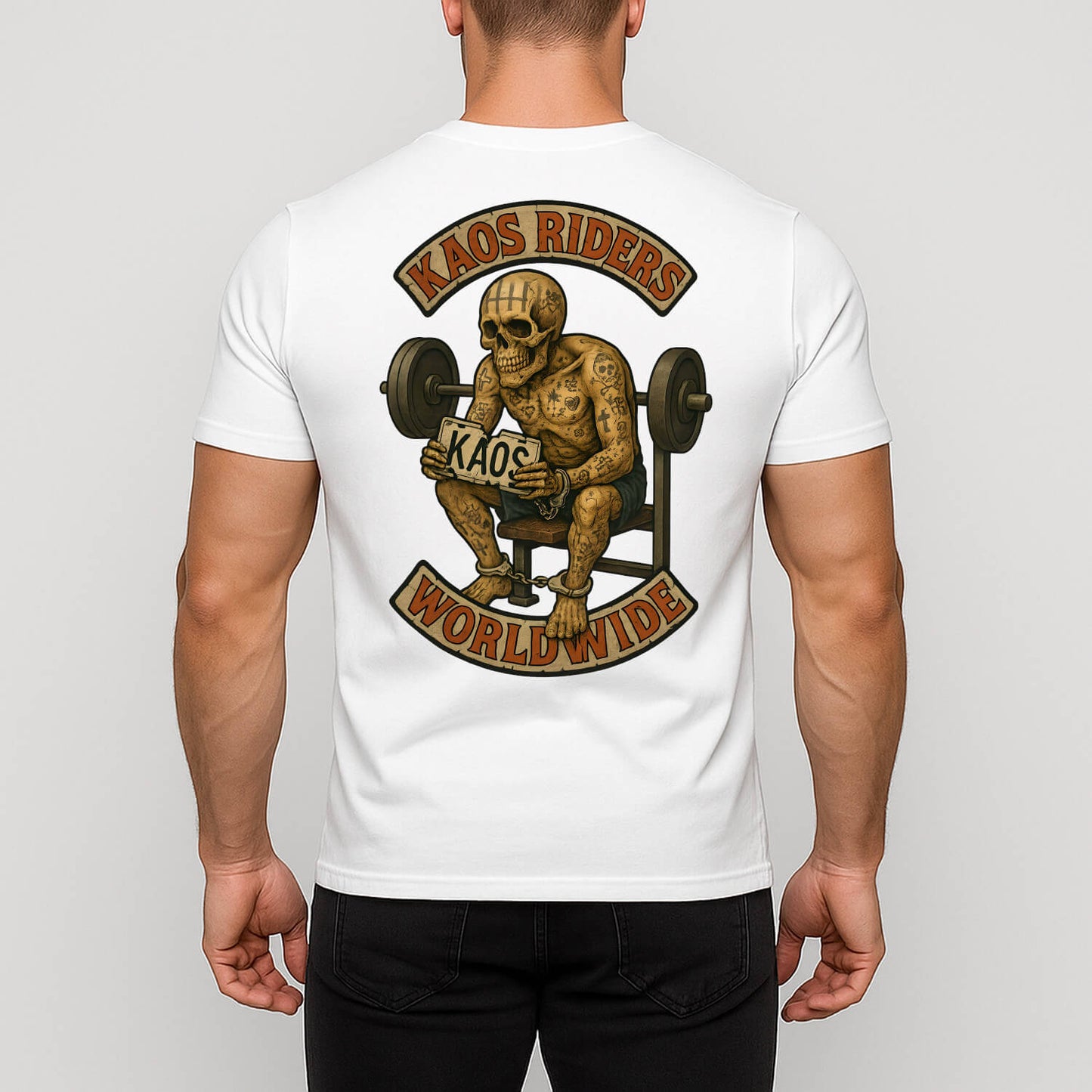 KAOS Riders Prison Gym Skeleton T-Shirt | KAOS CLOTHING D102
