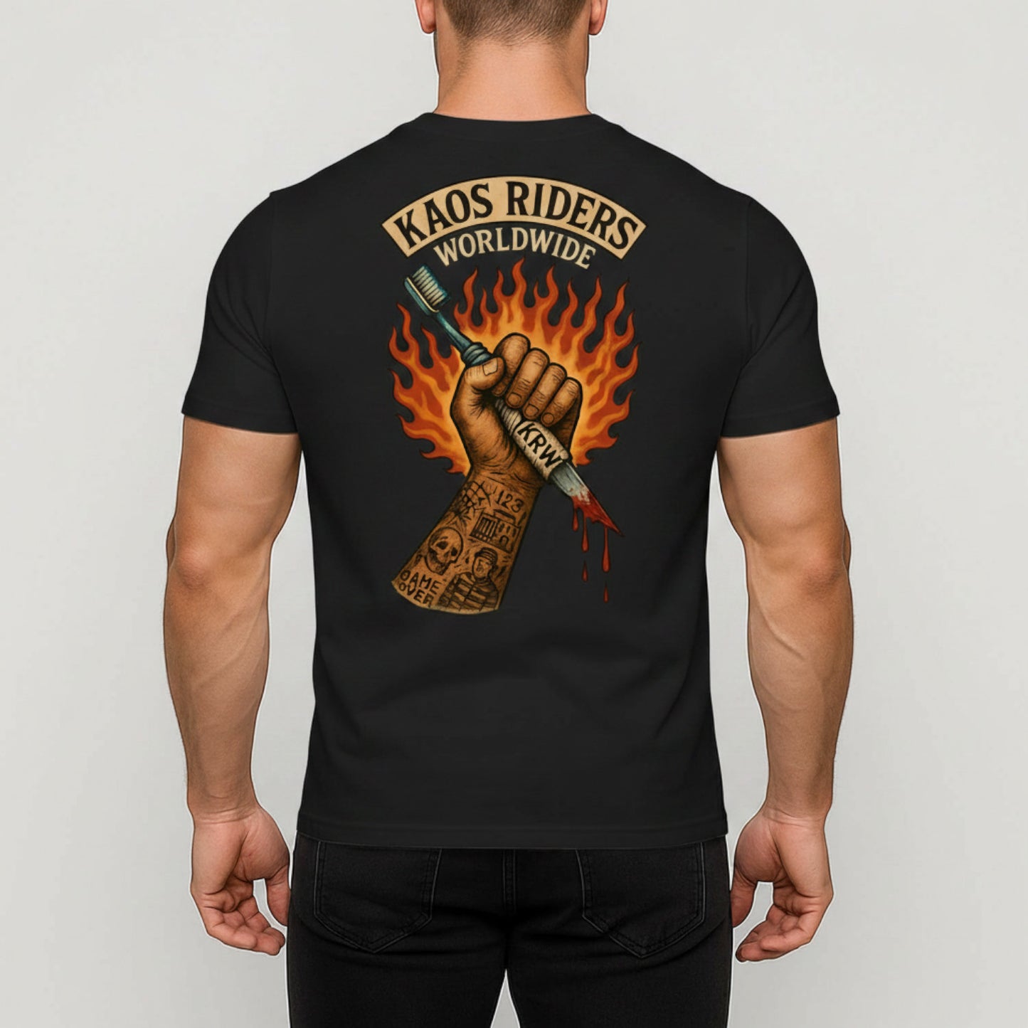 KAOS Riders Prison Shank Toothbrush T-Shirt | KAOS CLOTHING D103