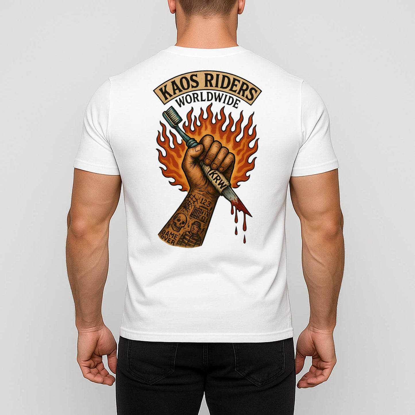 KAOS Riders Prison Shank Toothbrush T-Shirt | KAOS CLOTHING D103